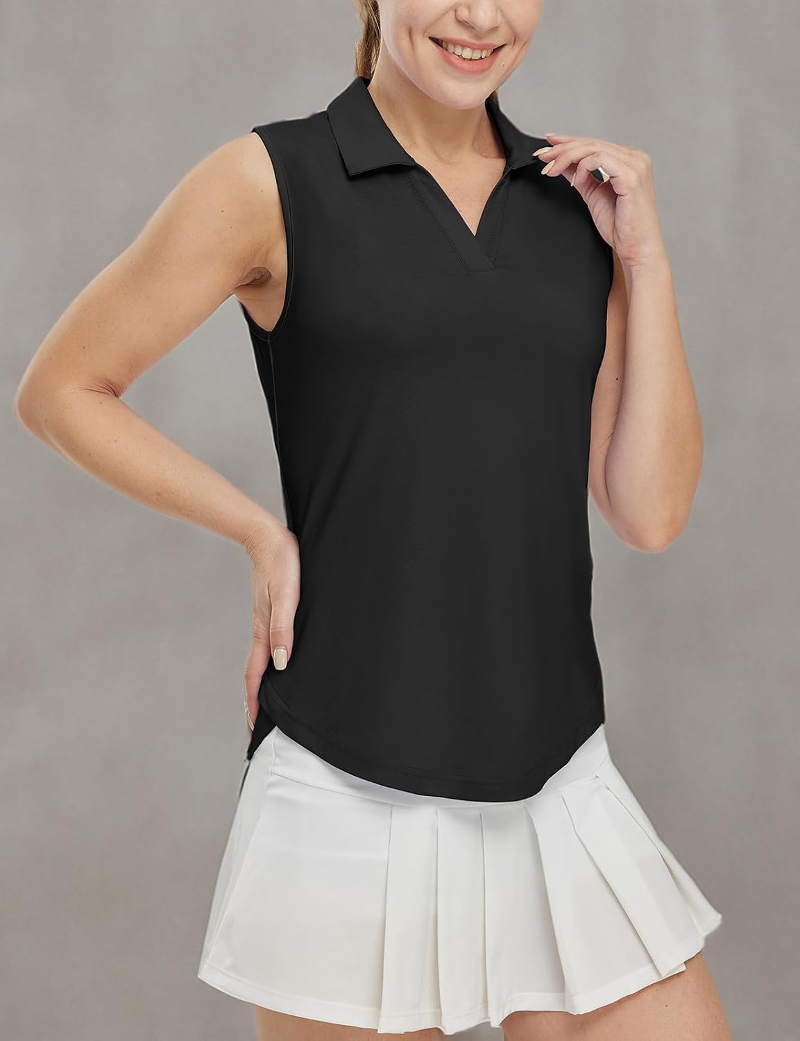 Women's Sleeveless Golf Polo Shirts Collared V Neck Tennis Tank Tops UPF 50+ Quick Dry Lightweight Women's Sleeveless Golf Polo Shirts Collared V Neck Tennis Tank Tops UPF 50+ Quick Dry Lightweight