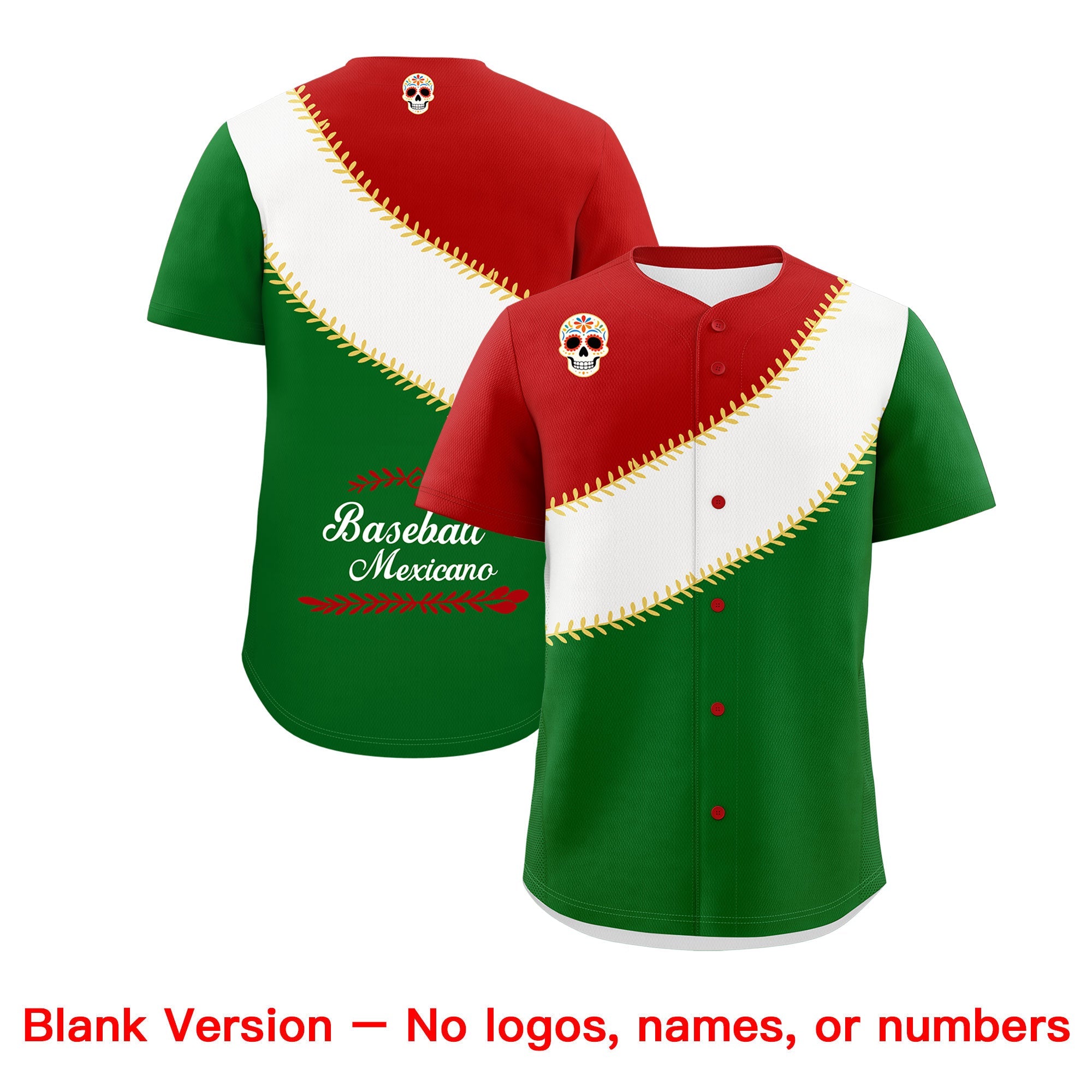 Benutzerdefiniertes Baseball-Trikot aus Stretchstoff mit Graffiti-Muster im mexikanischen Stil Benutzerdefiniertes Baseball-Trikot aus Stretchstoff mit Graffiti-Muster im mexikanischen Stil