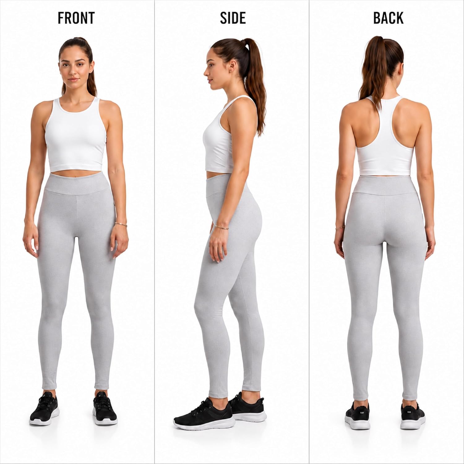 Womens Leggings - Soft Fleece with Pockets for Women High Waisted Yoga Pants Workout Gym Activewear