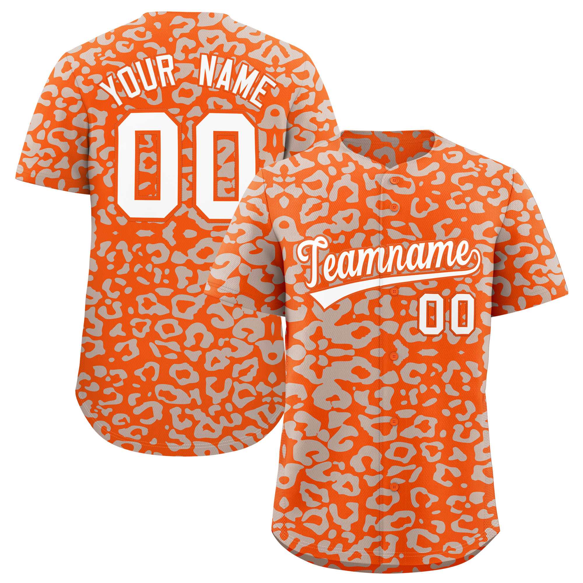 Authentisches Baseball-Trikot mit individuell gestaltetem Leopardenmuster