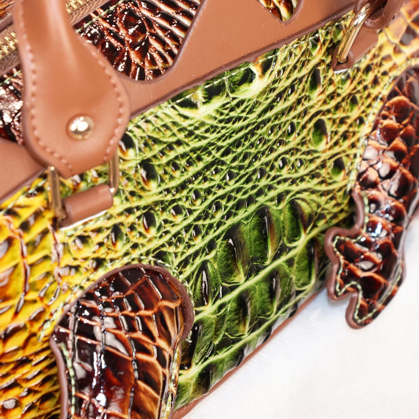 Women's Novelty Crocodile Shape Top Handle Handbag Green Women's Novelty Crocodile Shape Top Handle Handbag Green