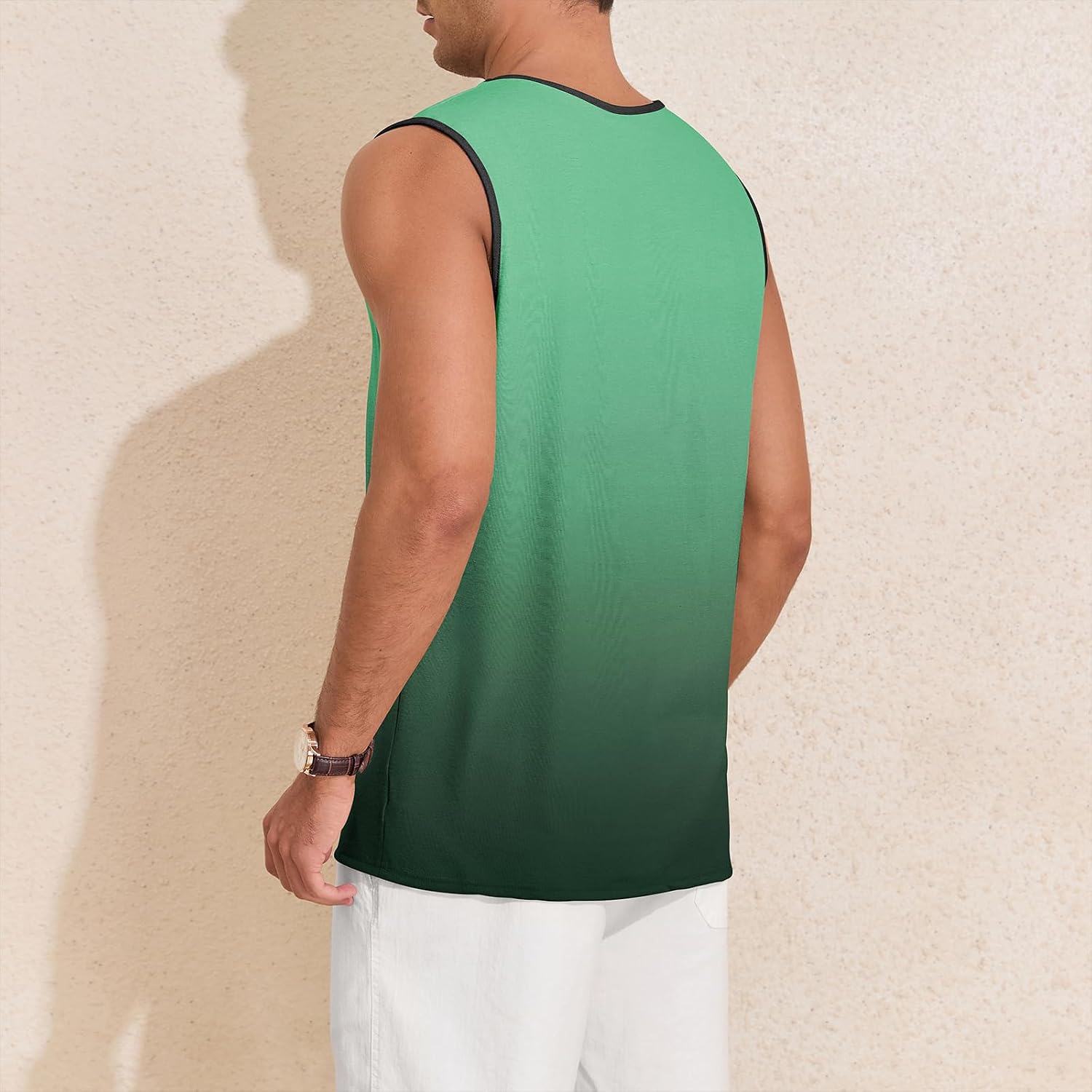 Men's Ombre Muscle Tank Top Green Black Men's Ombre Muscle Tank Top Green Black