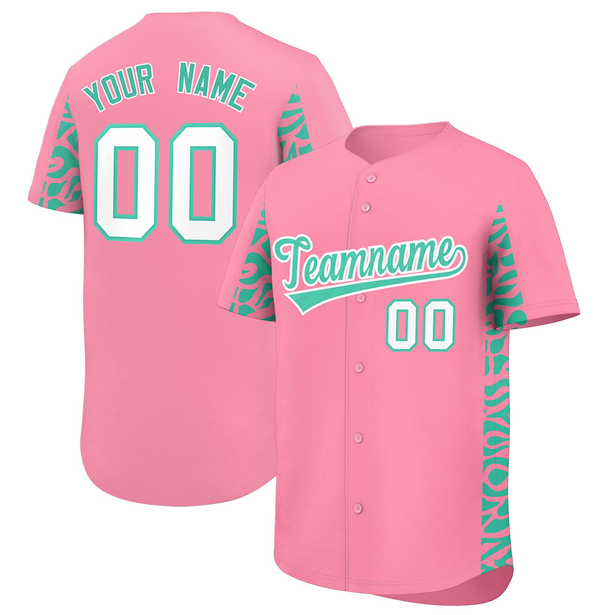 Benutzerdefiniertes, leuchtend grünes, personalisiertes Leoparden-Graffiti-Muster auf der Seite, authentisches Baseball-Trikot Benutzerdefiniertes, leuchtend grünes, personalisiertes Leoparden-Graffiti-Muster auf der Seite, authentisches Baseball-Trikot
