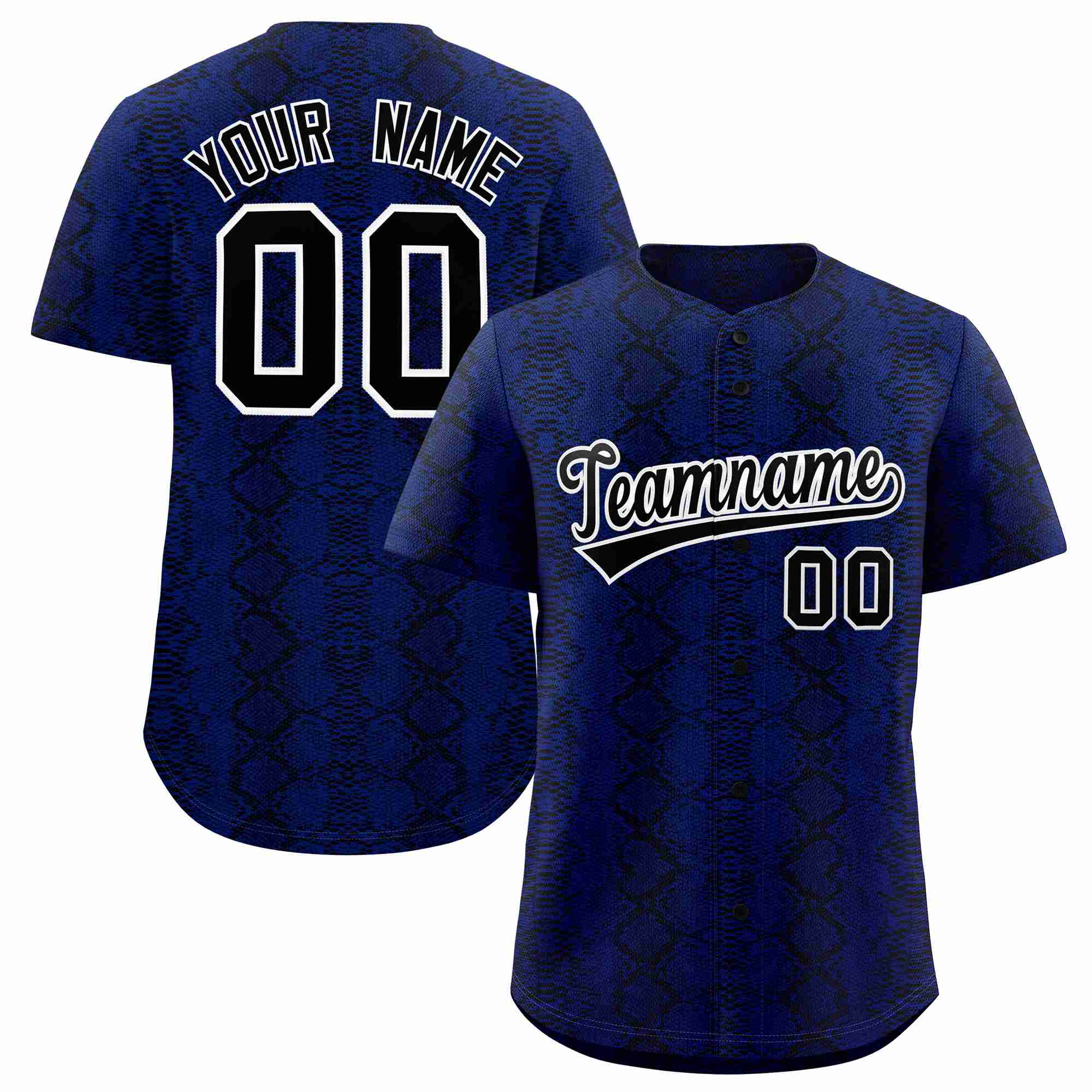 Benutzerdefiniertes authentisches Baseball-Trikot mit mehrfarbigem Schlangenledermuster