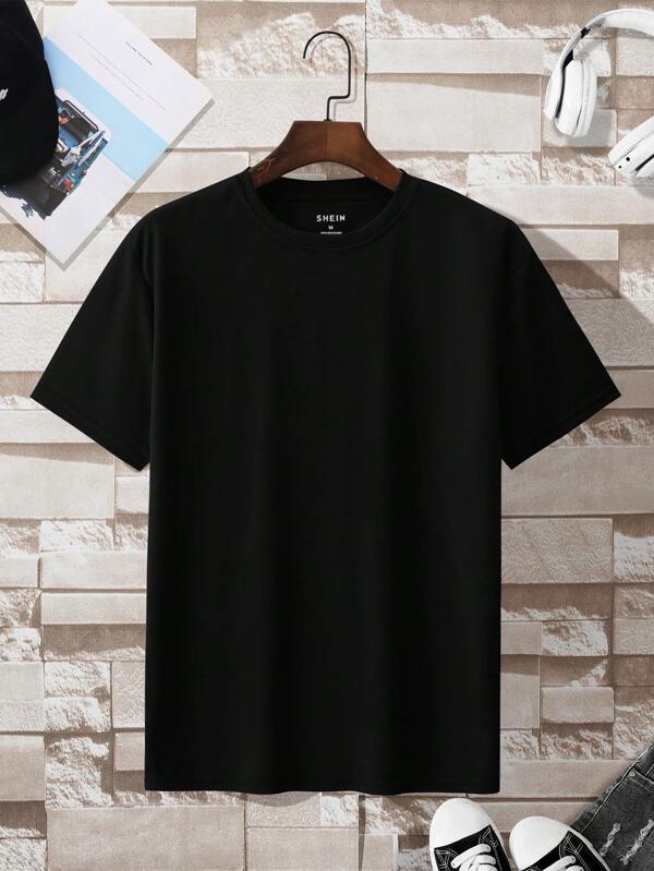 Lässiges, einfarbiges Kurzarm-T-Shirt für Herren im Sommer