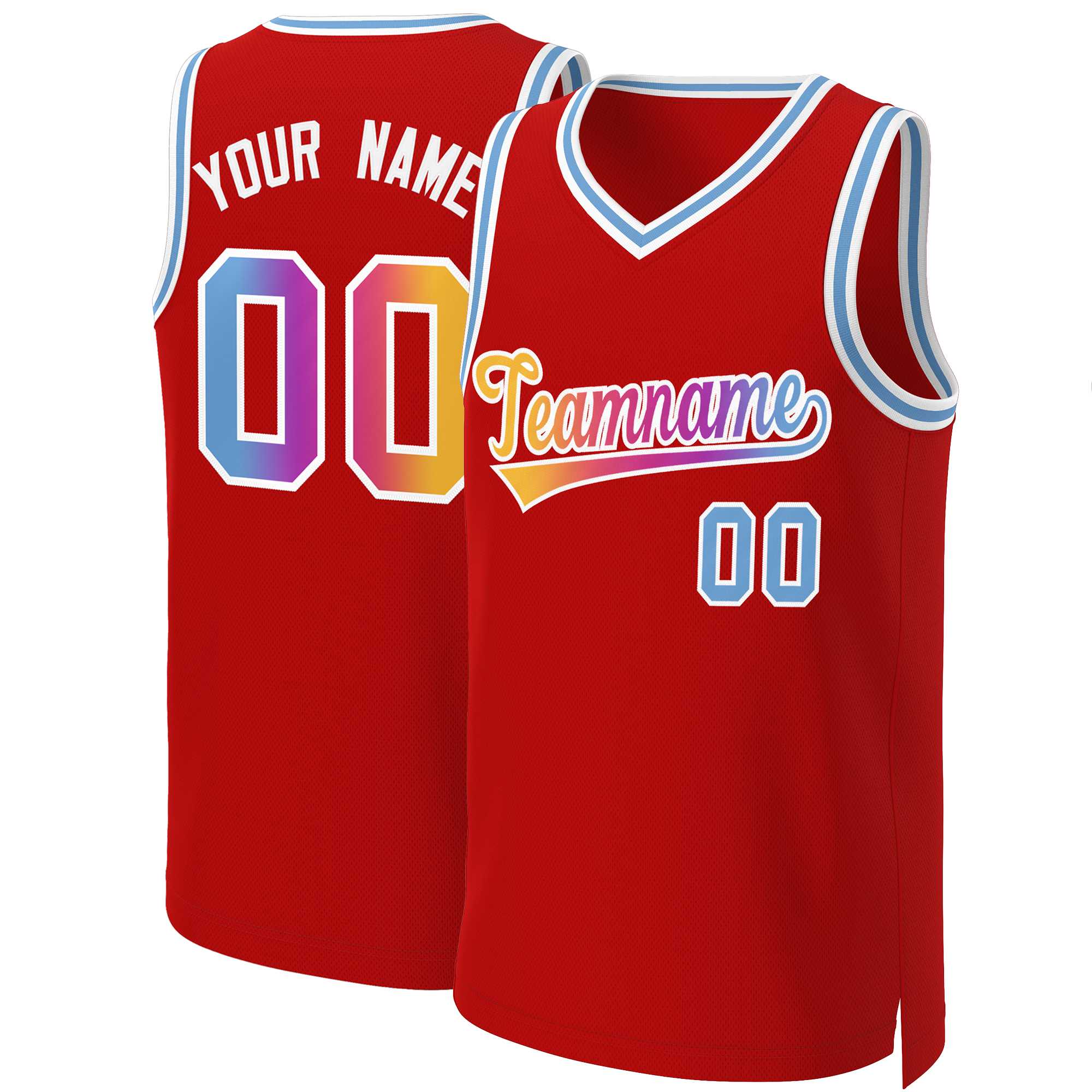Benutzerdefiniertes Basketballtrikot mit klassischem Farbverlauf und modischen Oberteilen