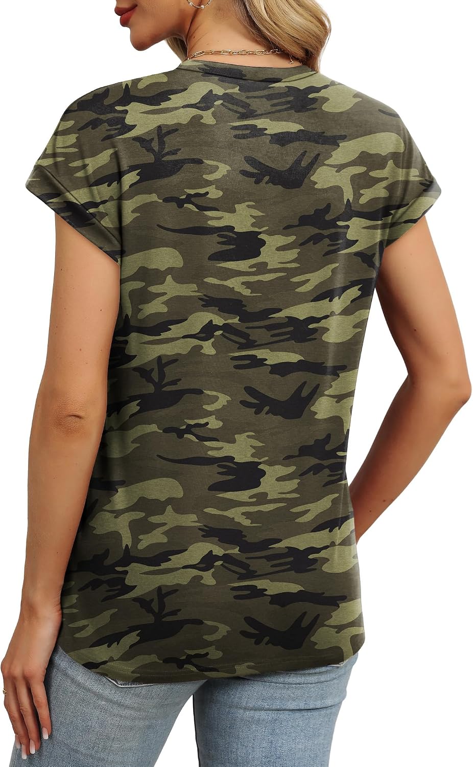 Womens Summer Tops Short Sleeve Shirts Crew Neck Tshirt Cute Tunic Blouses (S-3XL)