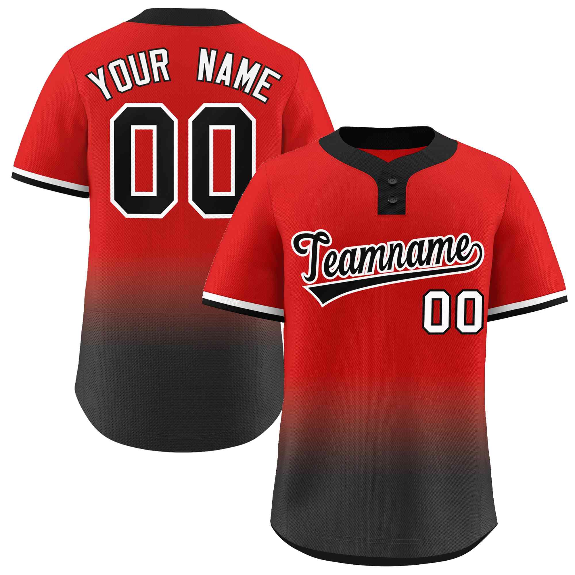 Custom Gradient Fashion Authentic Two-Button Softball Jersey
