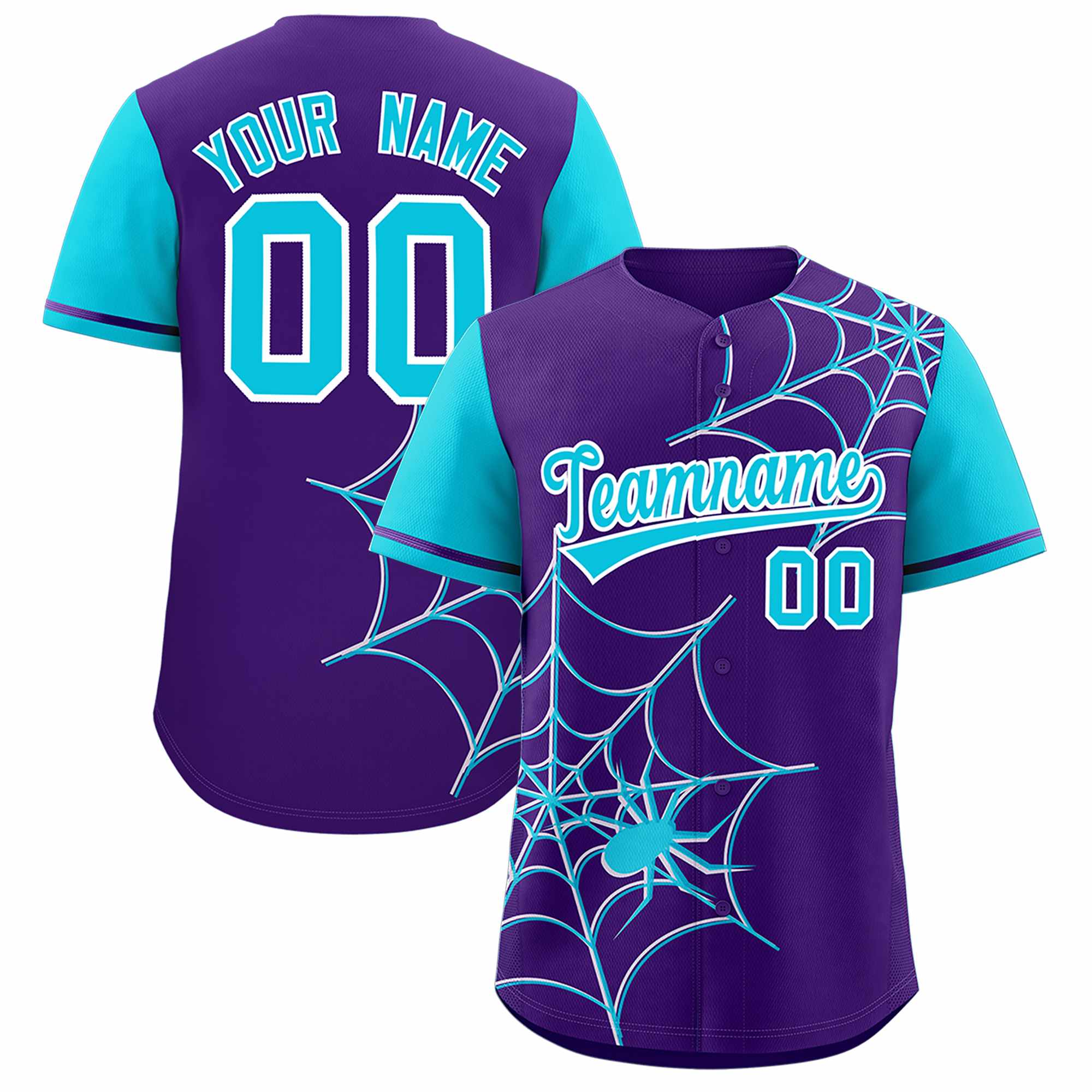 Benutzerdefiniertes Spinnennetz-Muster, Raglanärmel, authentisches Baseball-Trikot