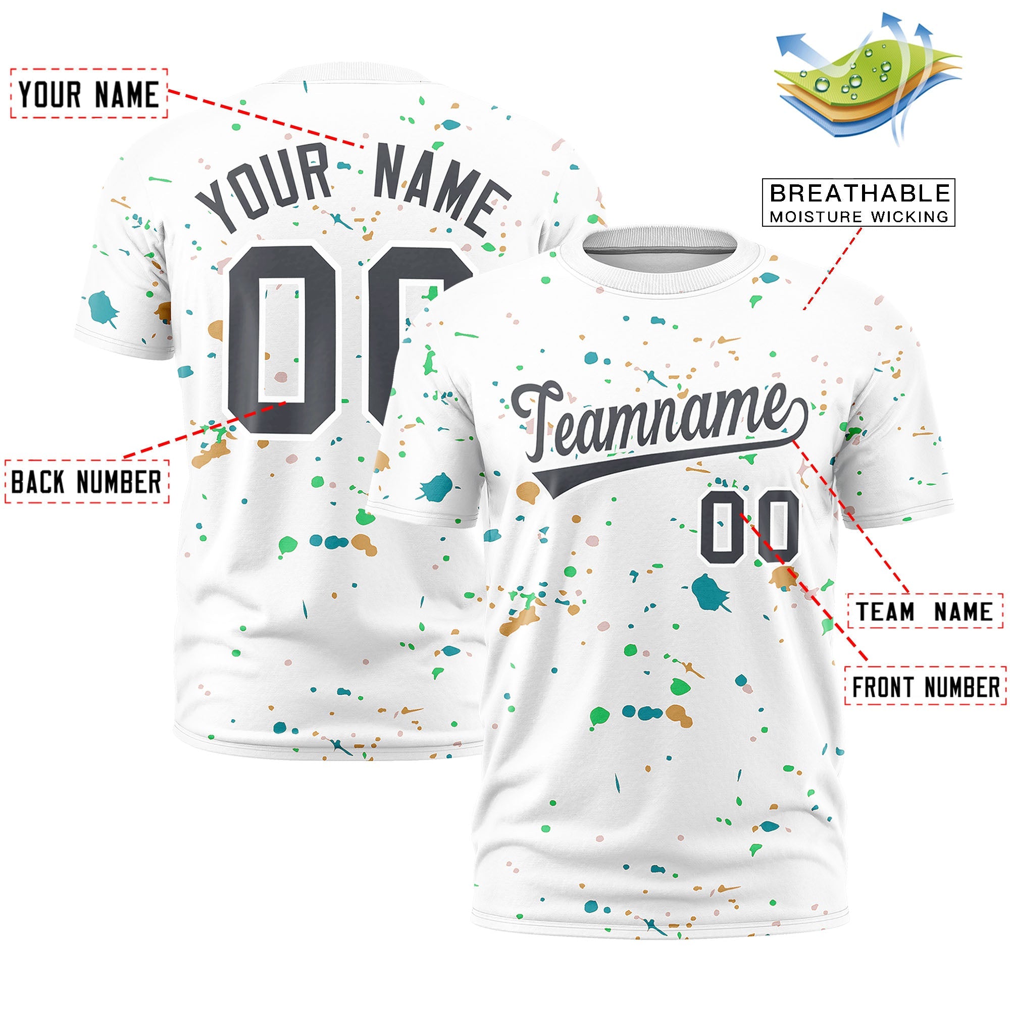 Benutzerdefiniertes Spray Painting Graffiti-Muster-Personalisierungs-T-Shirt