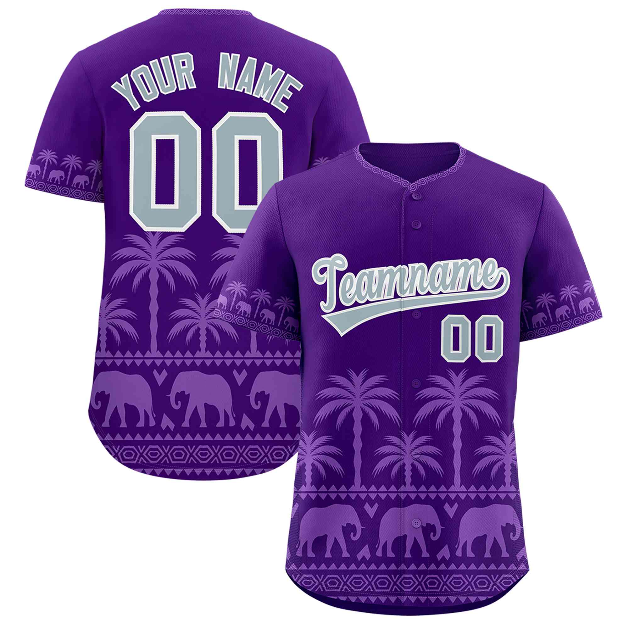 Benutzerdefiniertes lila hellviolettes Graffiti-Muster, personalisiertes, authentisches Baseball-Trikot im Bossinia-Stil