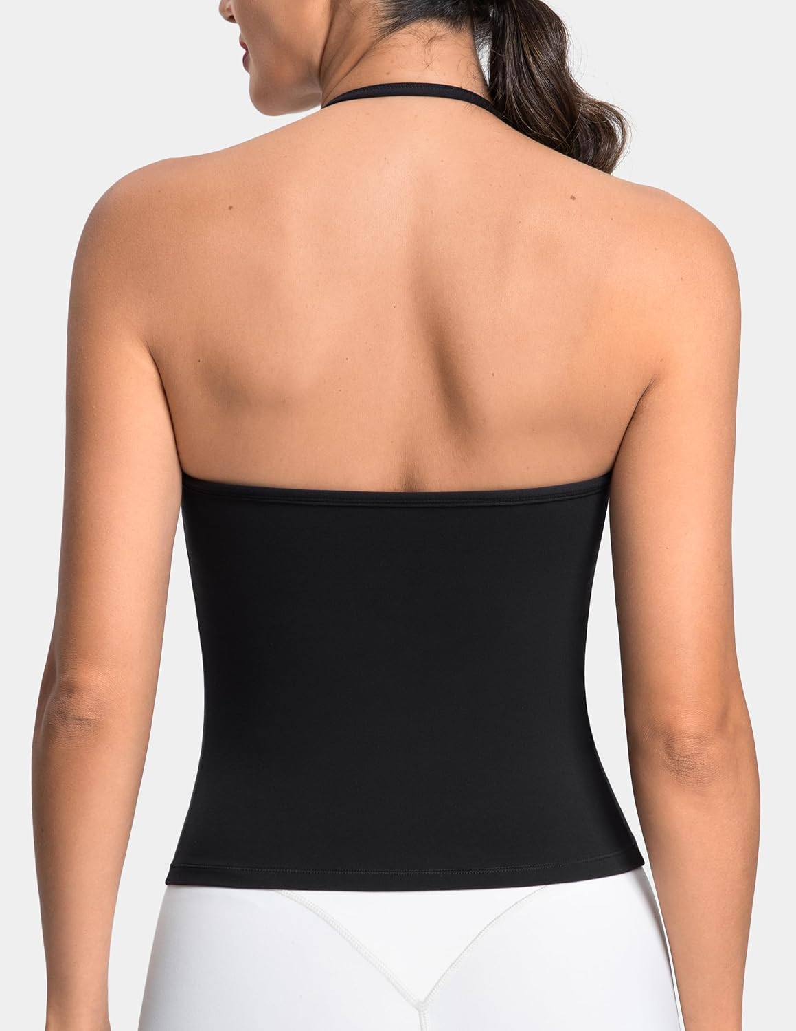 Women's Halter Crop Workout Top with Built in Bra