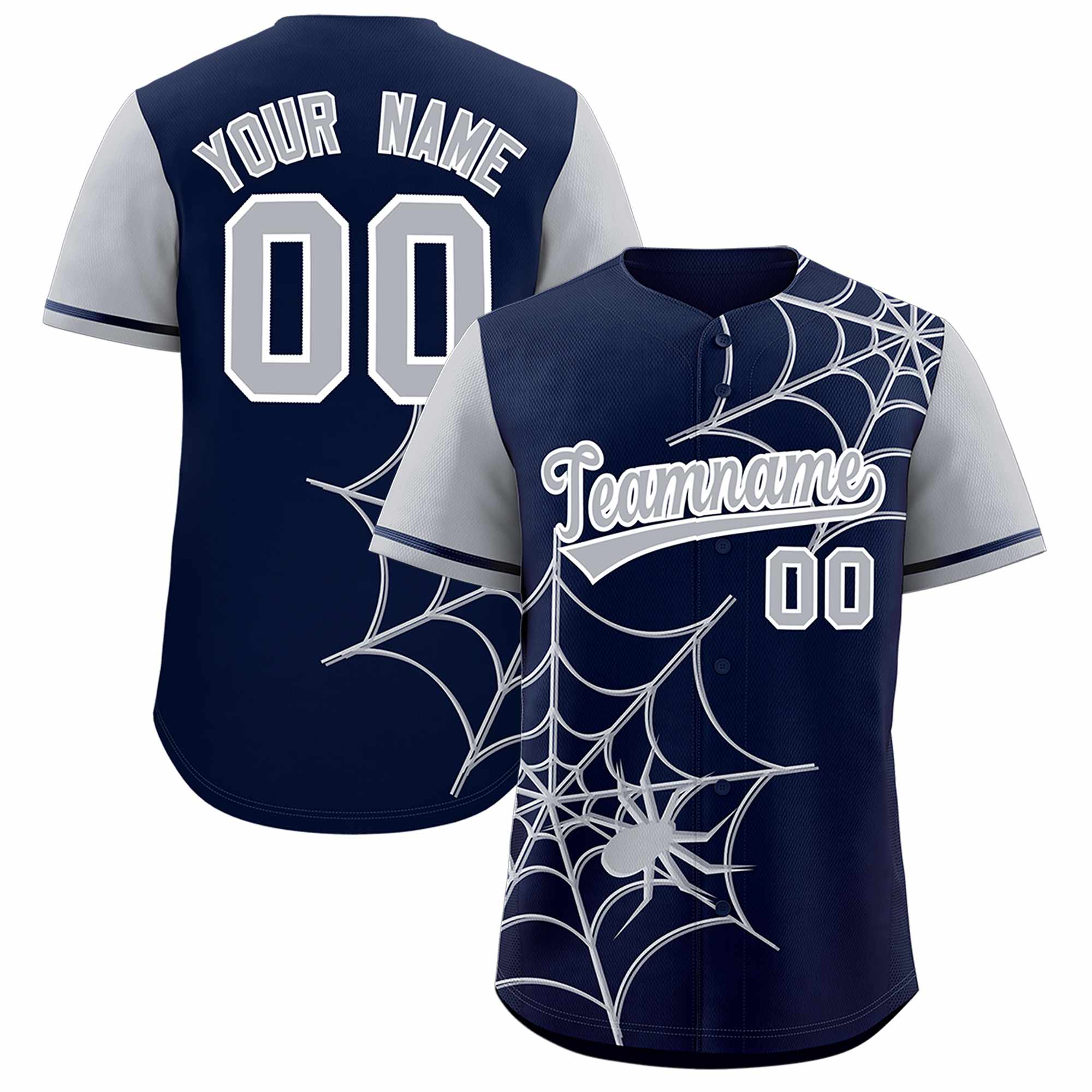 Benutzerdefiniertes Spinnennetz-Muster, Raglanärmel, authentisches Baseball-Trikot