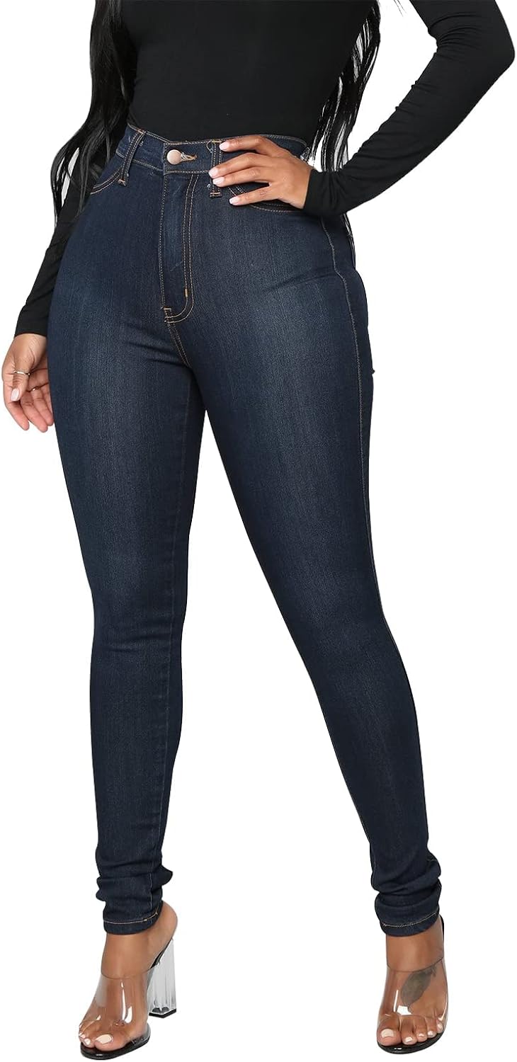 Womens Classic High Waisted Skinny Stretch Butt Lifting Jeans Slim Fit Denim Pants