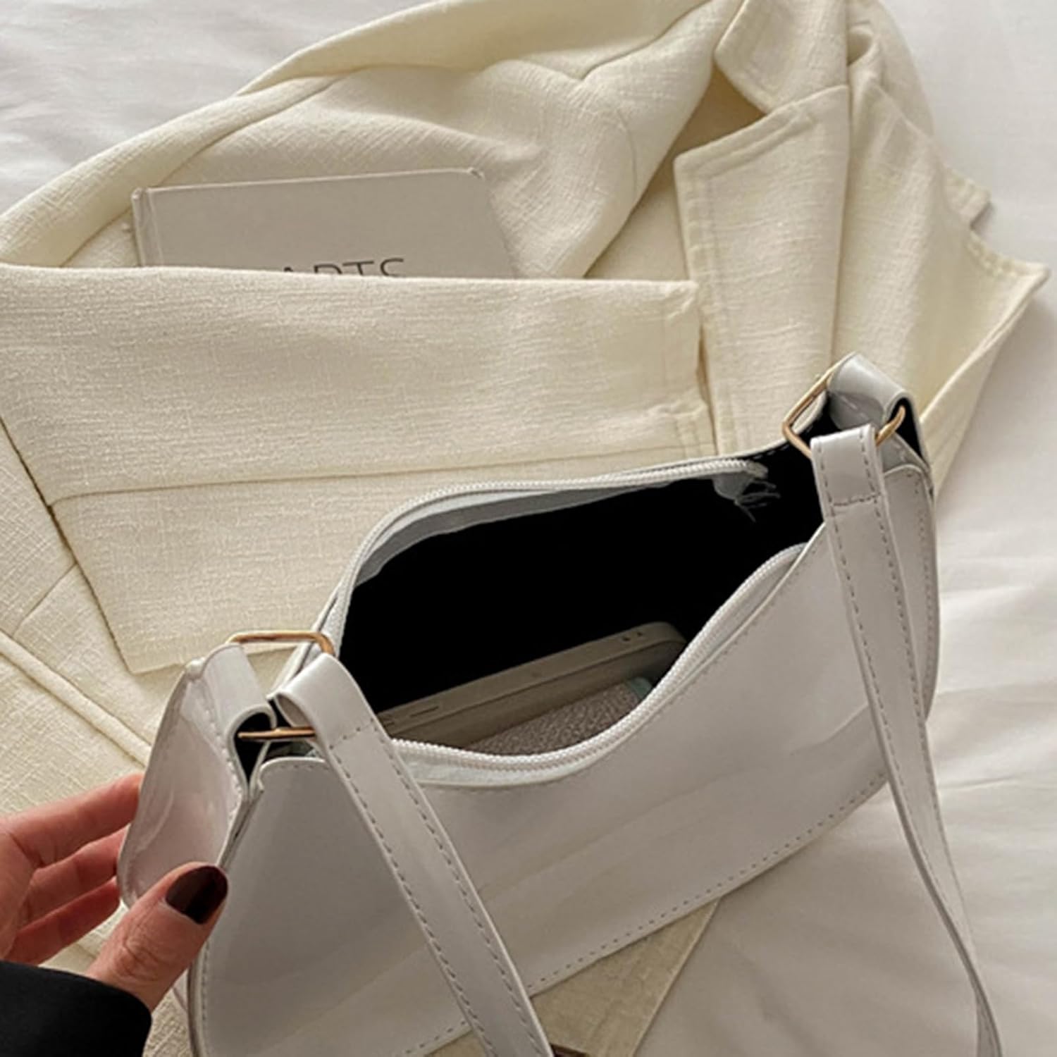 Contemporary Shoulder Bag Purse with Zippered Closure Stylish Underarm Bag PU Leather Satchel Handbag for Women Women & 39 s Out Contemporary Shoulder Bag Purse with Zippered Closure Stylish Underarm Bag PU Leather Satchel Handbag for Women Women & 39 s Out