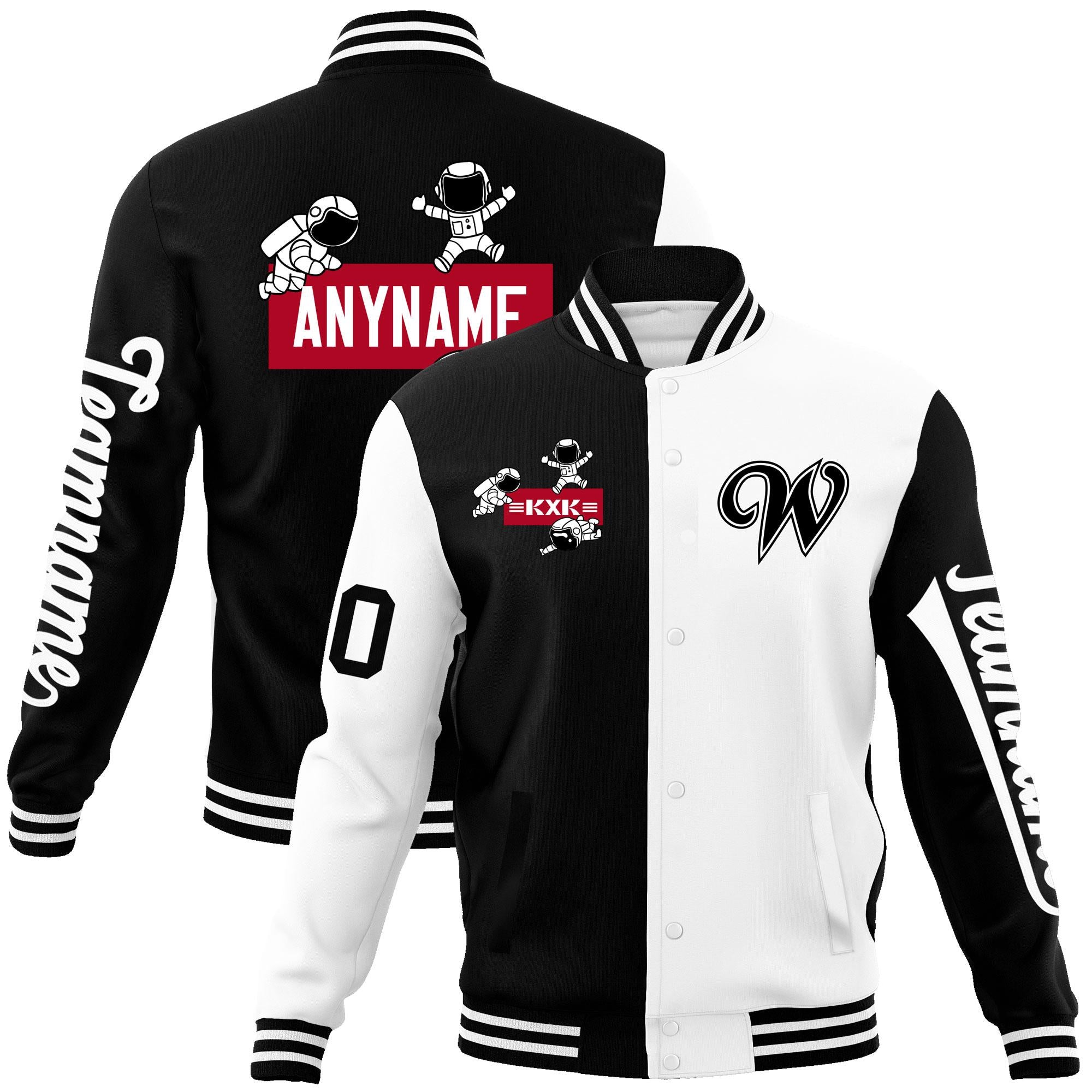 Custom Two Tone Split Fashion Varsity Letterman Jacket with Raglan Sleeves