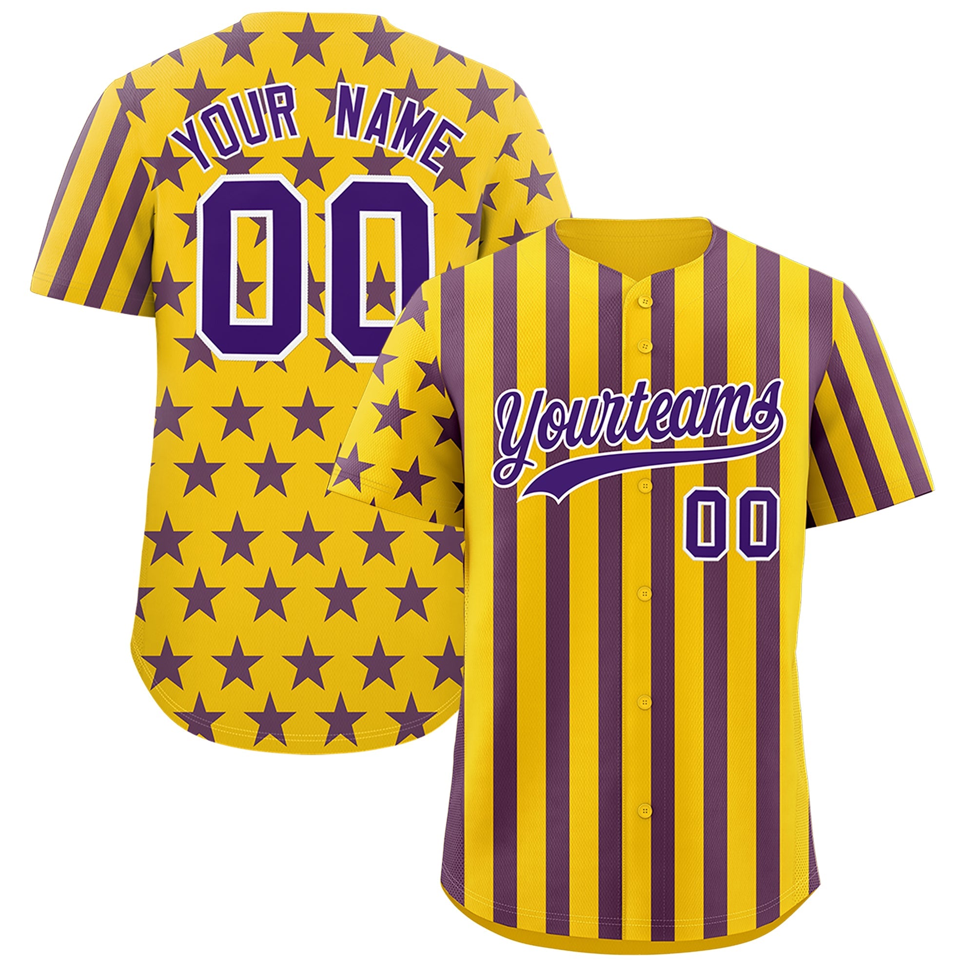 Benutzerdefiniertes Graffiti-Muster-Baseball-Trikot mit amerikanischer Flagge