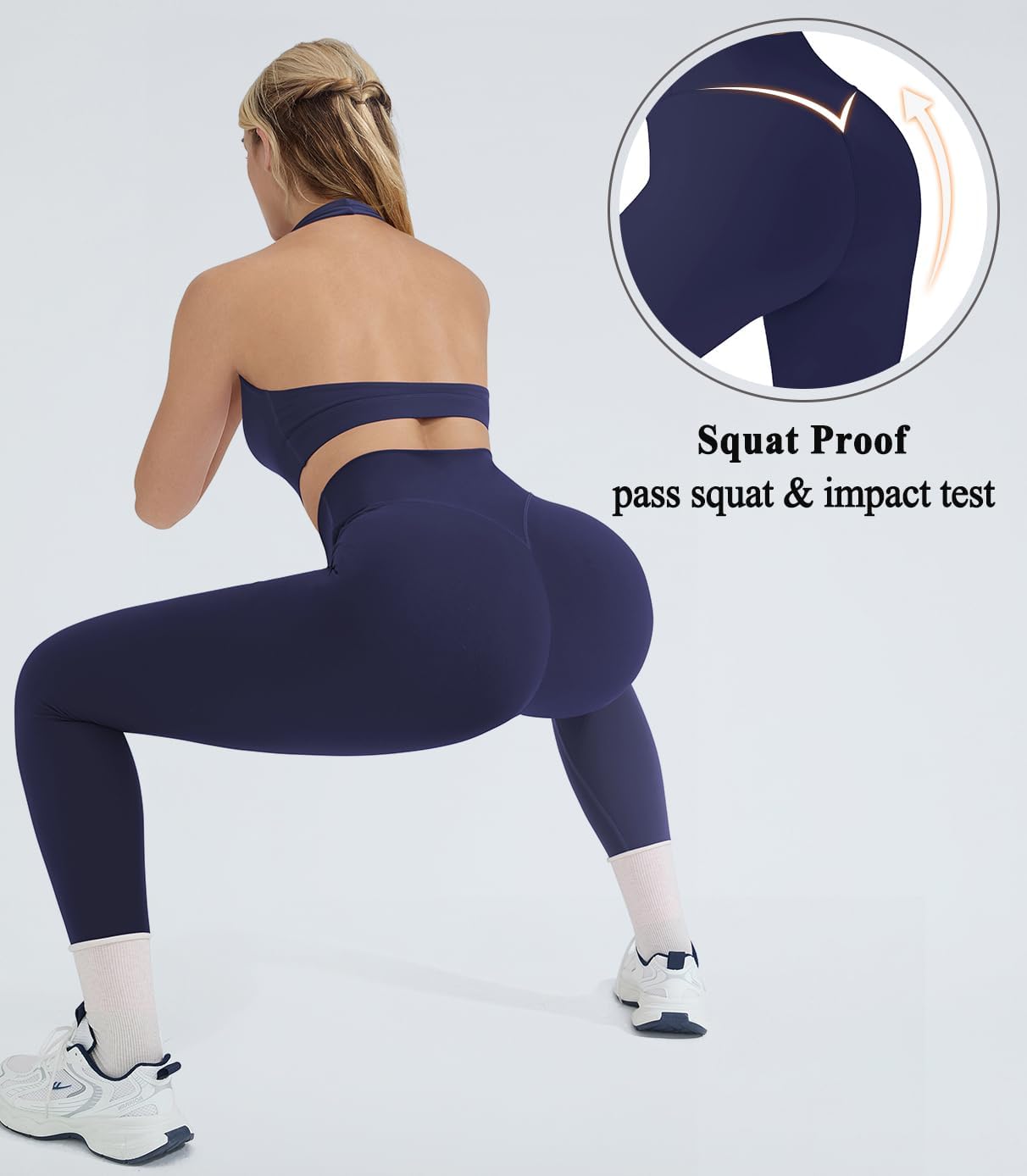 2 Piece Workout Sets for Women Halter Sports Bras Gym Sets Booty Leggings Outfits