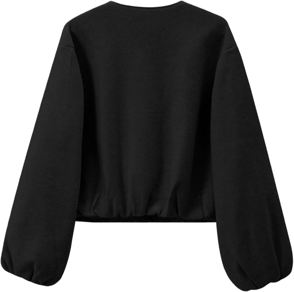 Women's Cropped Jackets Plus Size Full Zip Lightweight Coat with Pockets Fall Winter Clothes