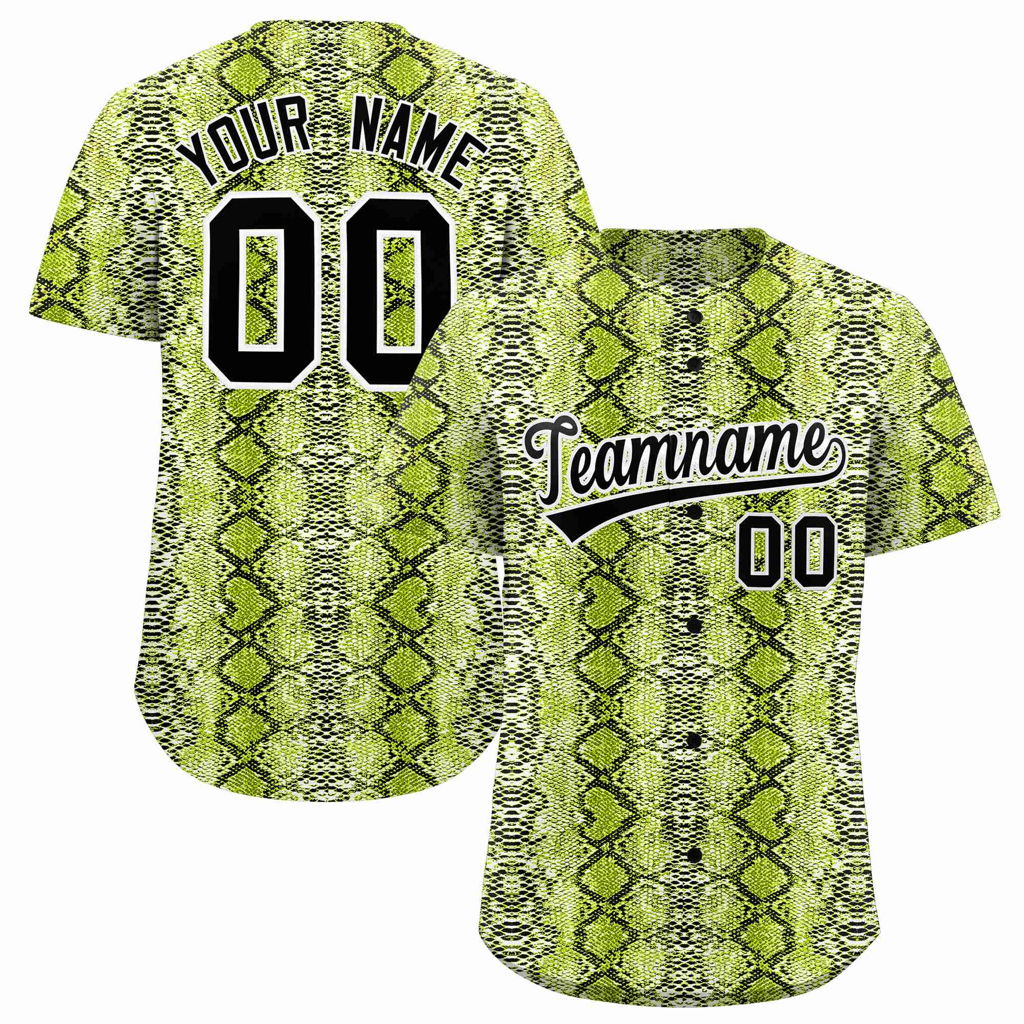 Benutzerdefiniertes authentisches Baseball-Trikot mit mehrfarbigem Schlangenledermuster