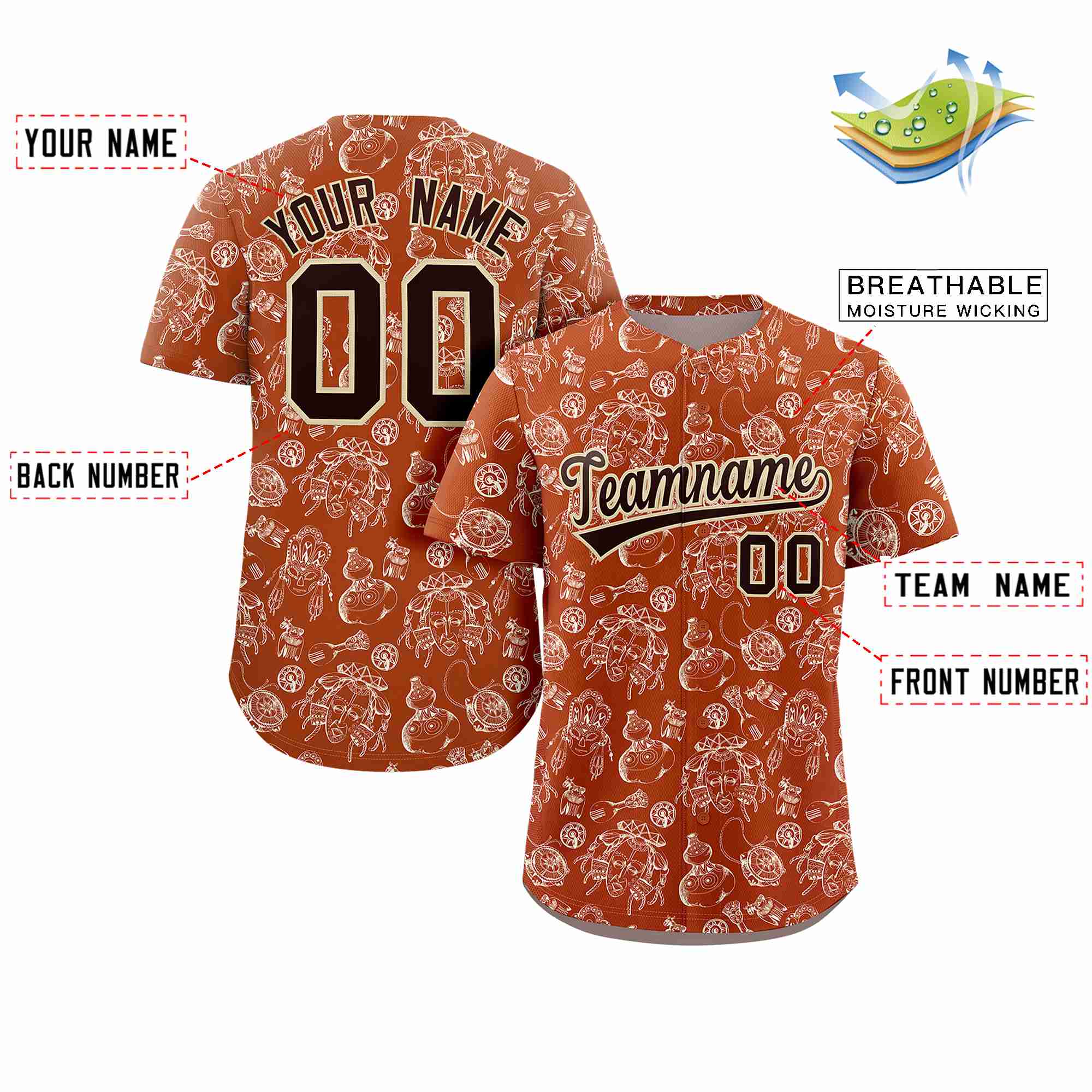 Benutzerdefiniertes 3D-Graffiti-Muster, personalisiertes Design, authentisches Baseball-Trikot