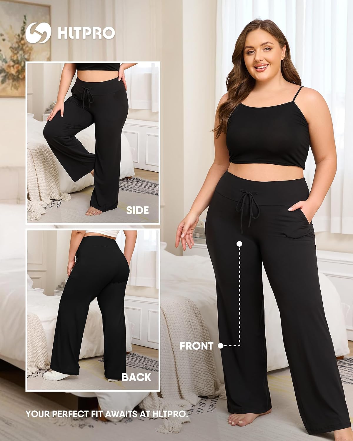 Women's Plus Size Wide Leg Lounge Pants 3 Pack Women's Plus Size Wide Leg Lounge Pants 3 Pack
