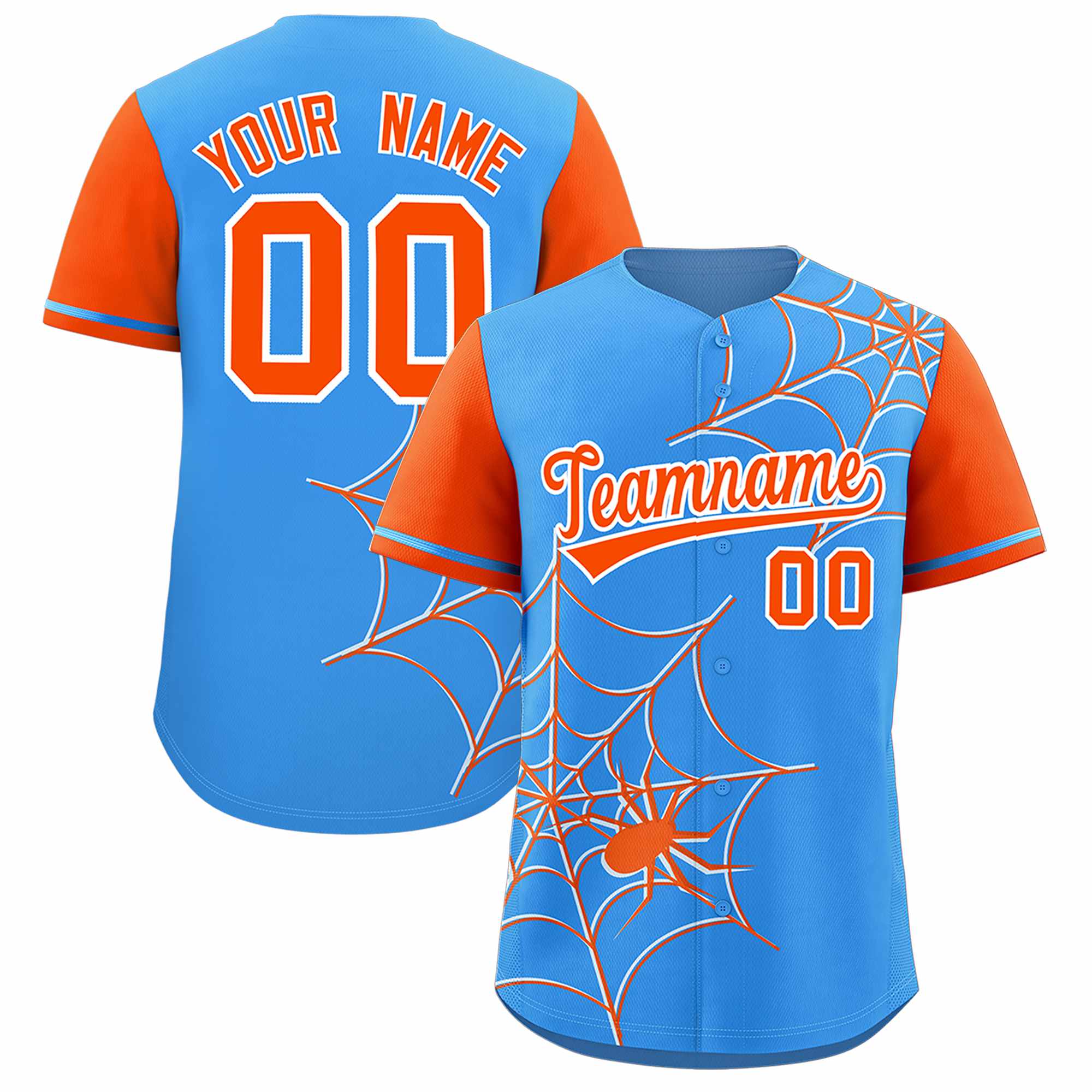 Benutzerdefiniertes Spinnennetz-Muster, Raglanärmel, authentisches Baseball-Trikot