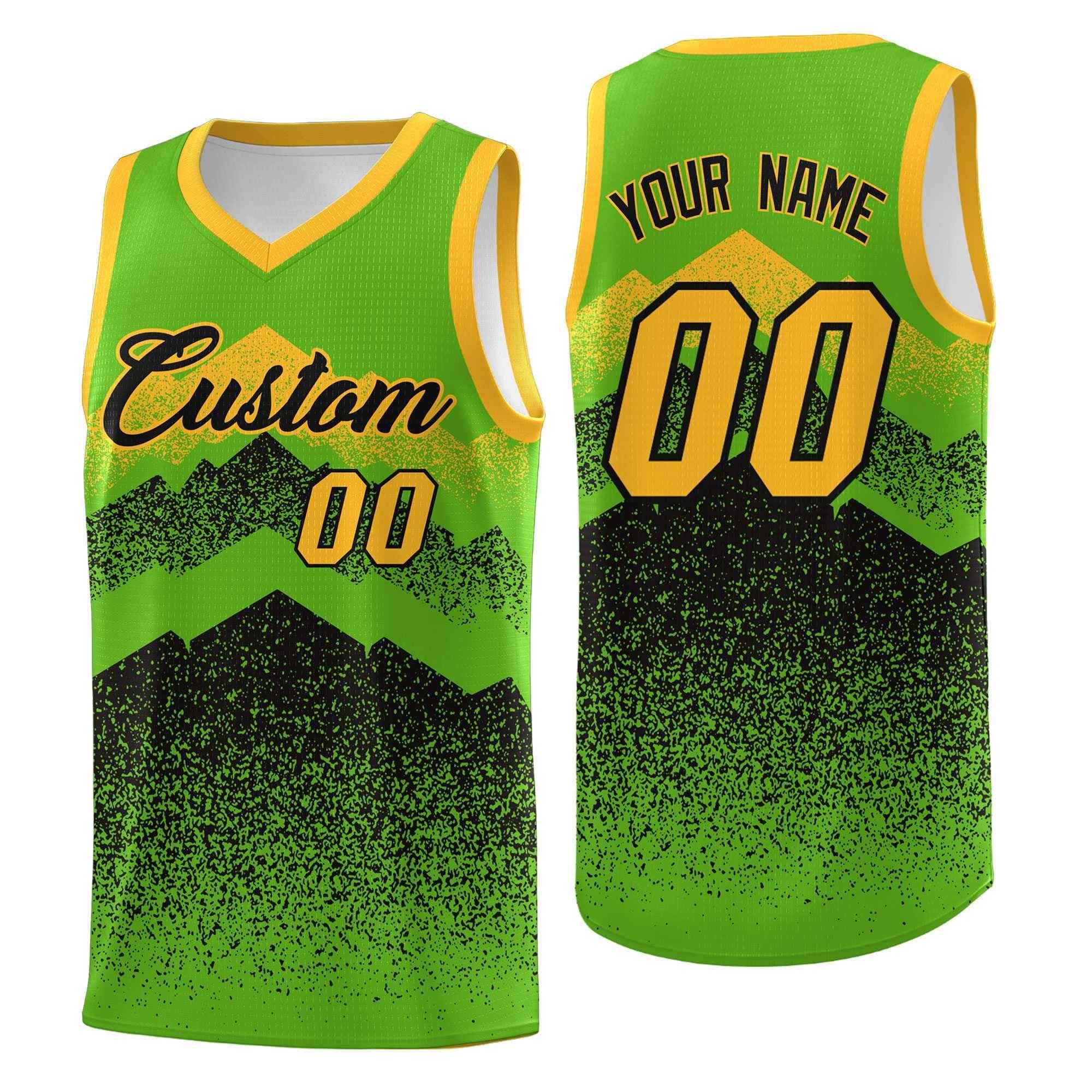 Benutzerdefiniertes Mountain Fade Drapable Gradient Fashion Uniform-Basketballtrikot