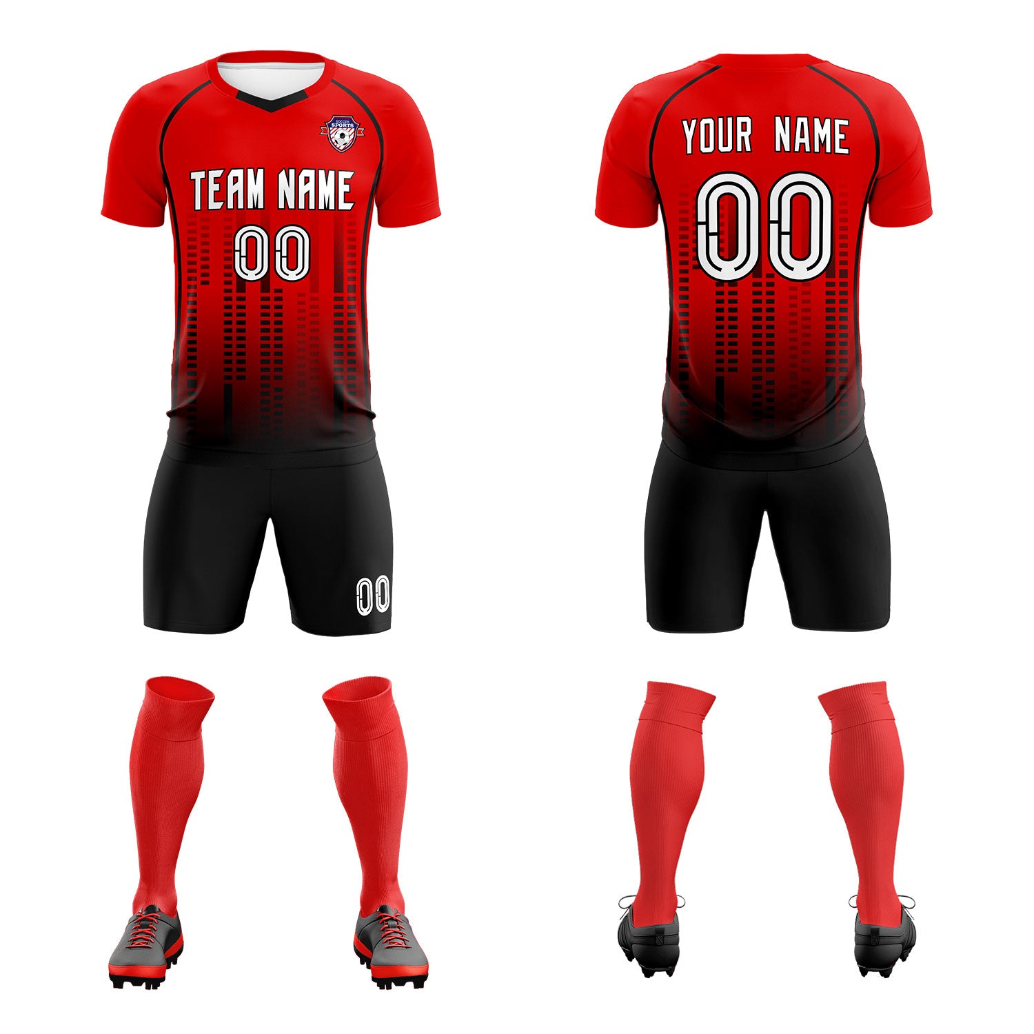 Benutzerdefinierter Druck Outdoor-Trainingsanzug Fußball-Sets Jersey Benutzerdefinierter Druck Outdoor-Trainingsanzug Fußball-Sets Jersey