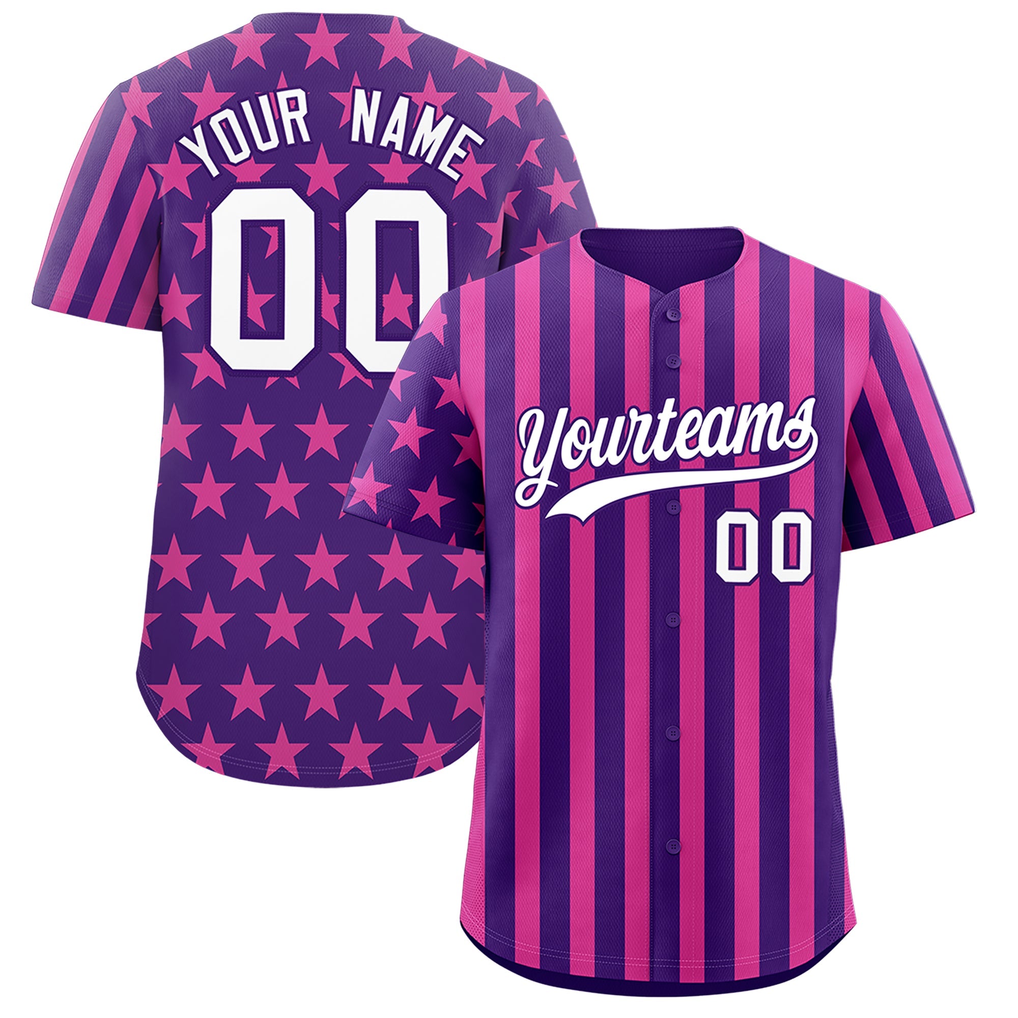 Benutzerdefiniertes Graffiti-Muster-Baseball-Trikot mit amerikanischer Flagge