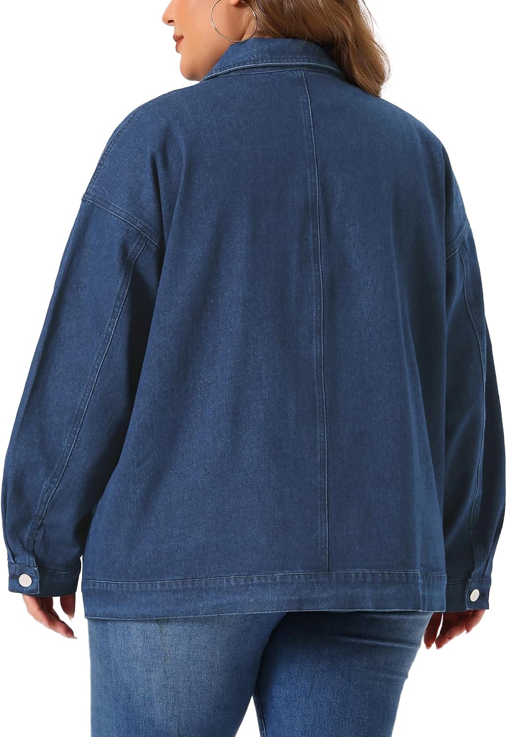 Women's Plus Size Vintage Washed Denim Shirt Jacket Women's Plus Size Vintage Washed Denim Shirt Jacket