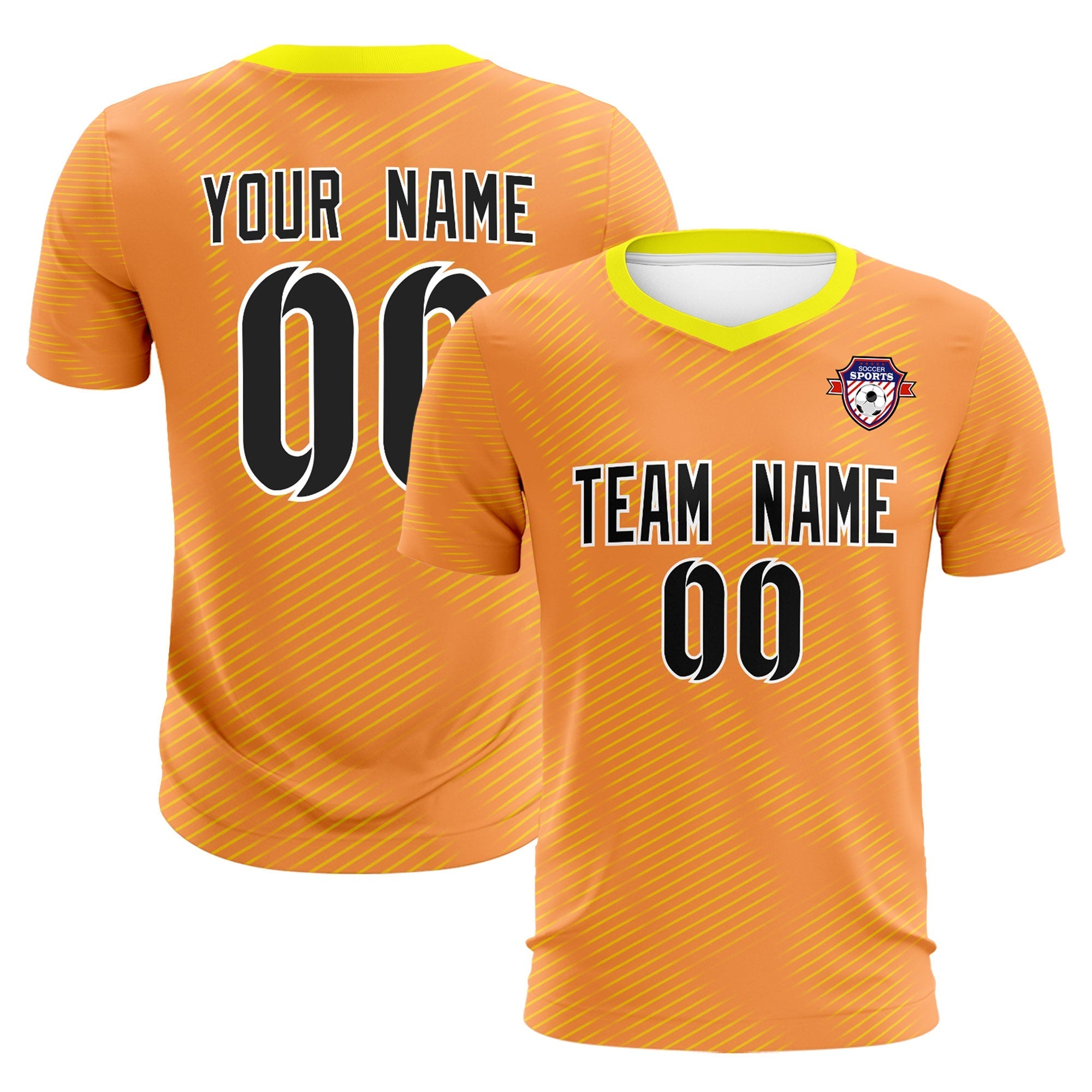 Benutzerdefinierte hellorange-goldene Trainingsuniform für Herren-Fußball-Sets-Trikot
