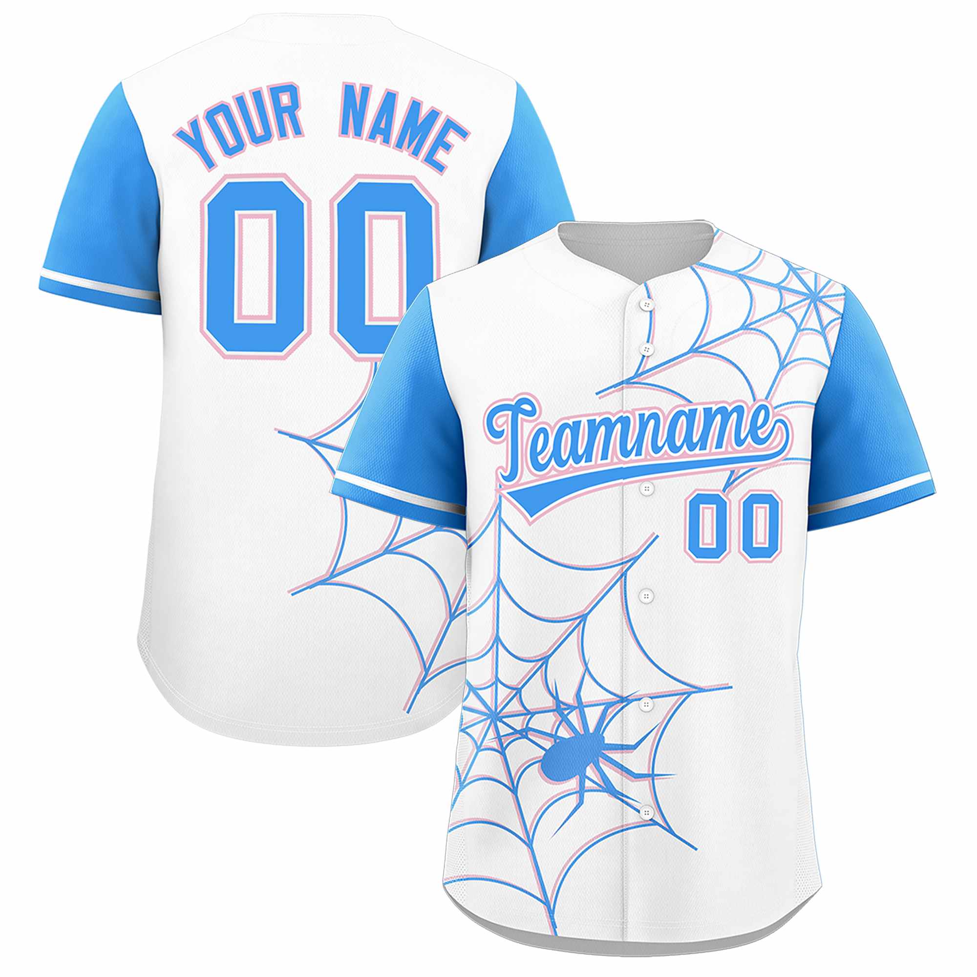 Benutzerdefiniertes Spinnennetz-Muster, Raglanärmel, authentisches Baseball-Trikot