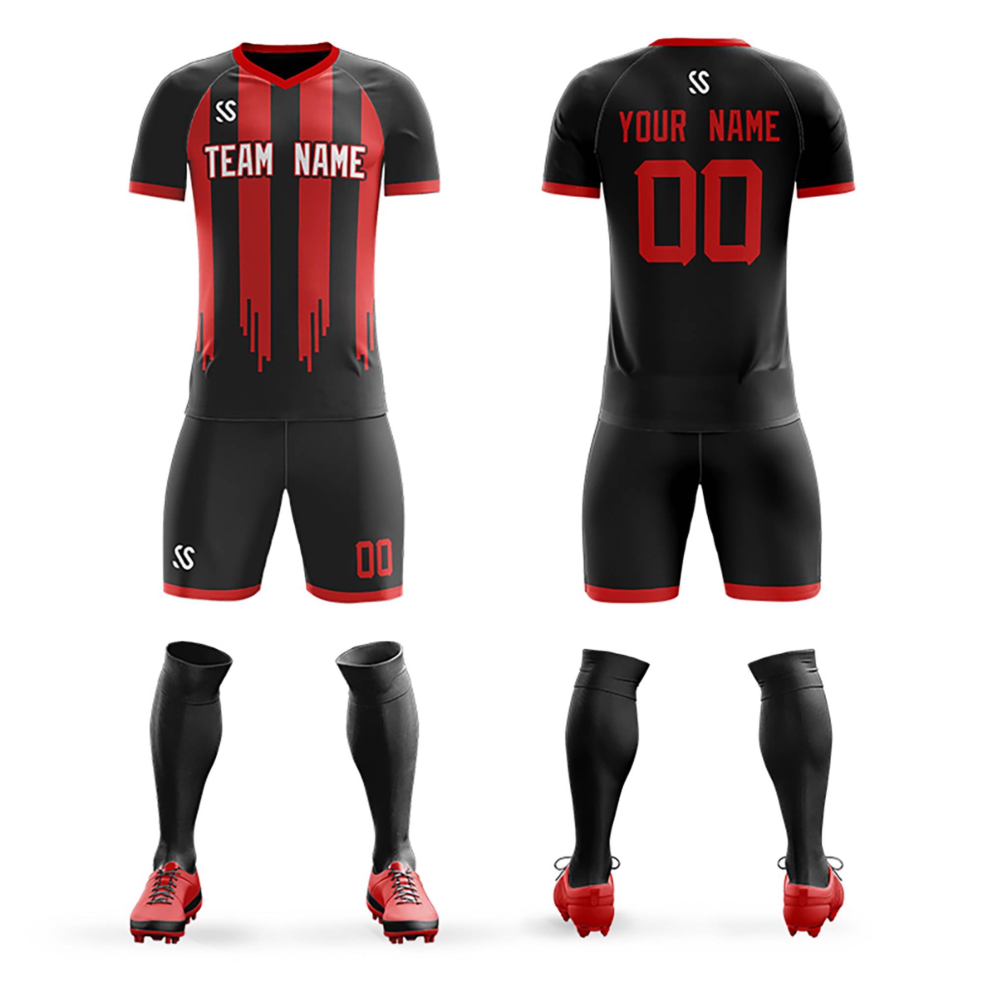 Benutzerdefinierter Druck Outdoor-Trainingsanzug Fußball-Sets Jersey