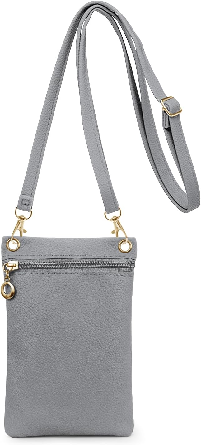 Women's PU Leather Crossbody Phone Purse with Adjustable Strap