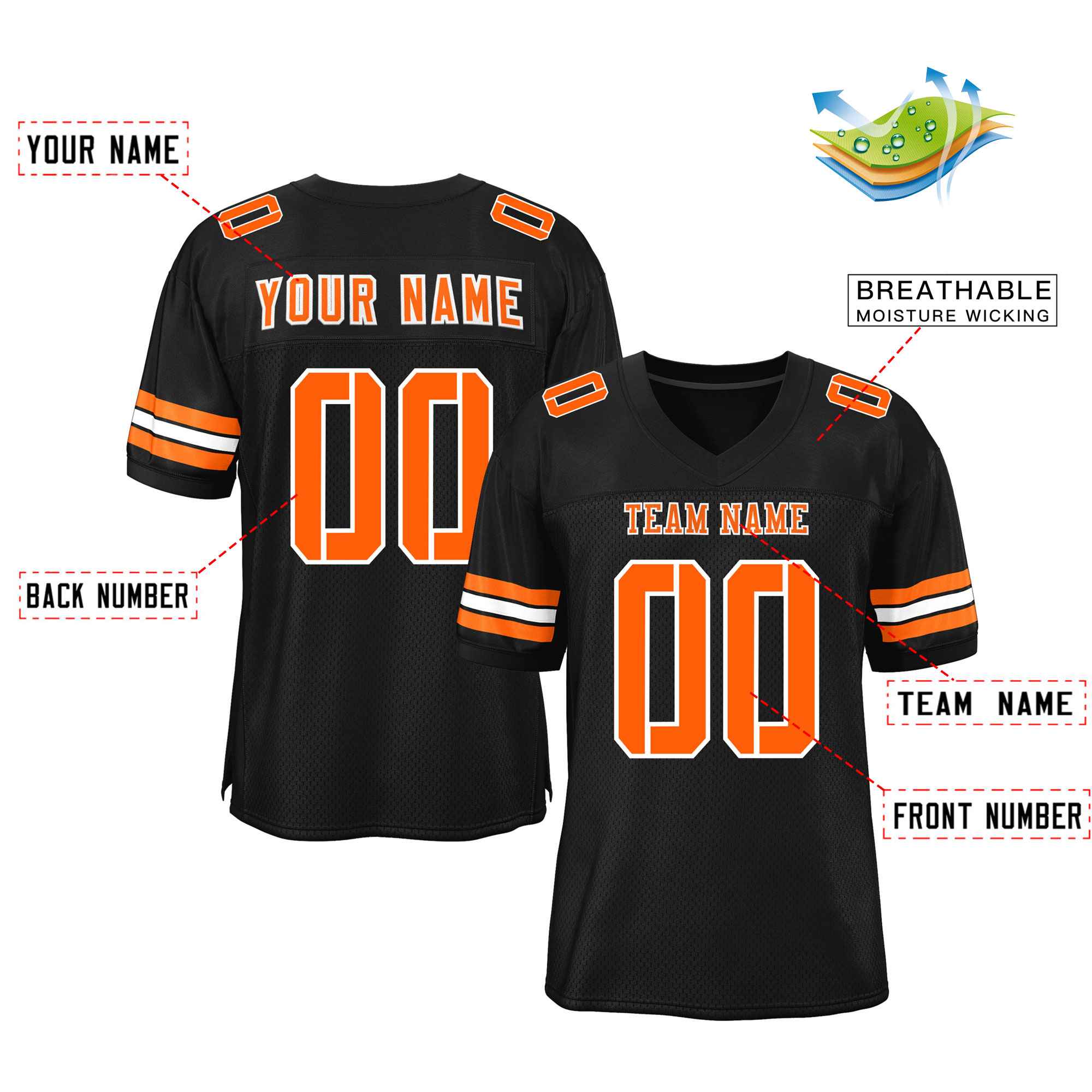 Maßgeschneidertes authentisches Mesh-Fußballtrikot im klassischen Stil