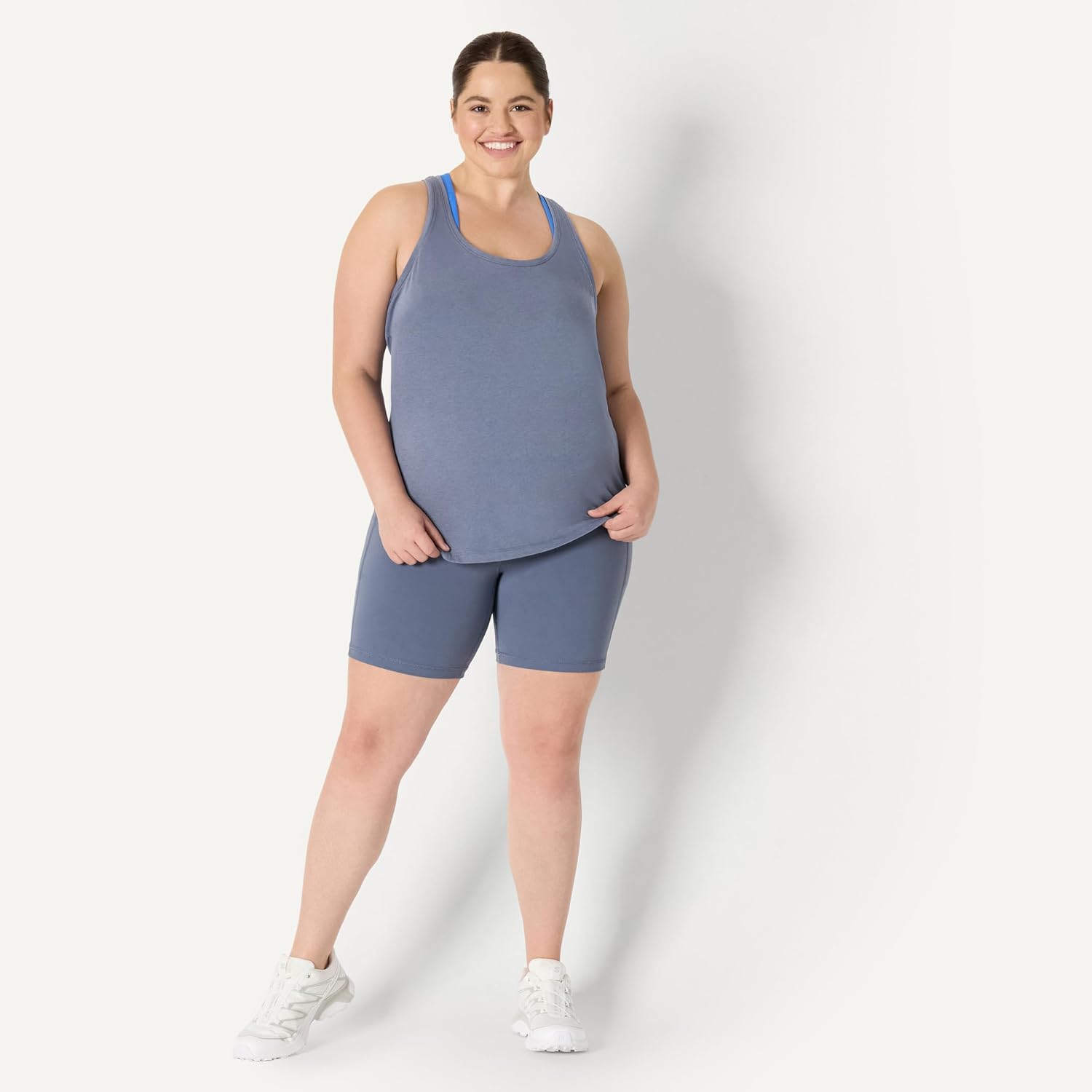 Women's Scoop Neck Racerback Yoga Tank Relaxed Fit