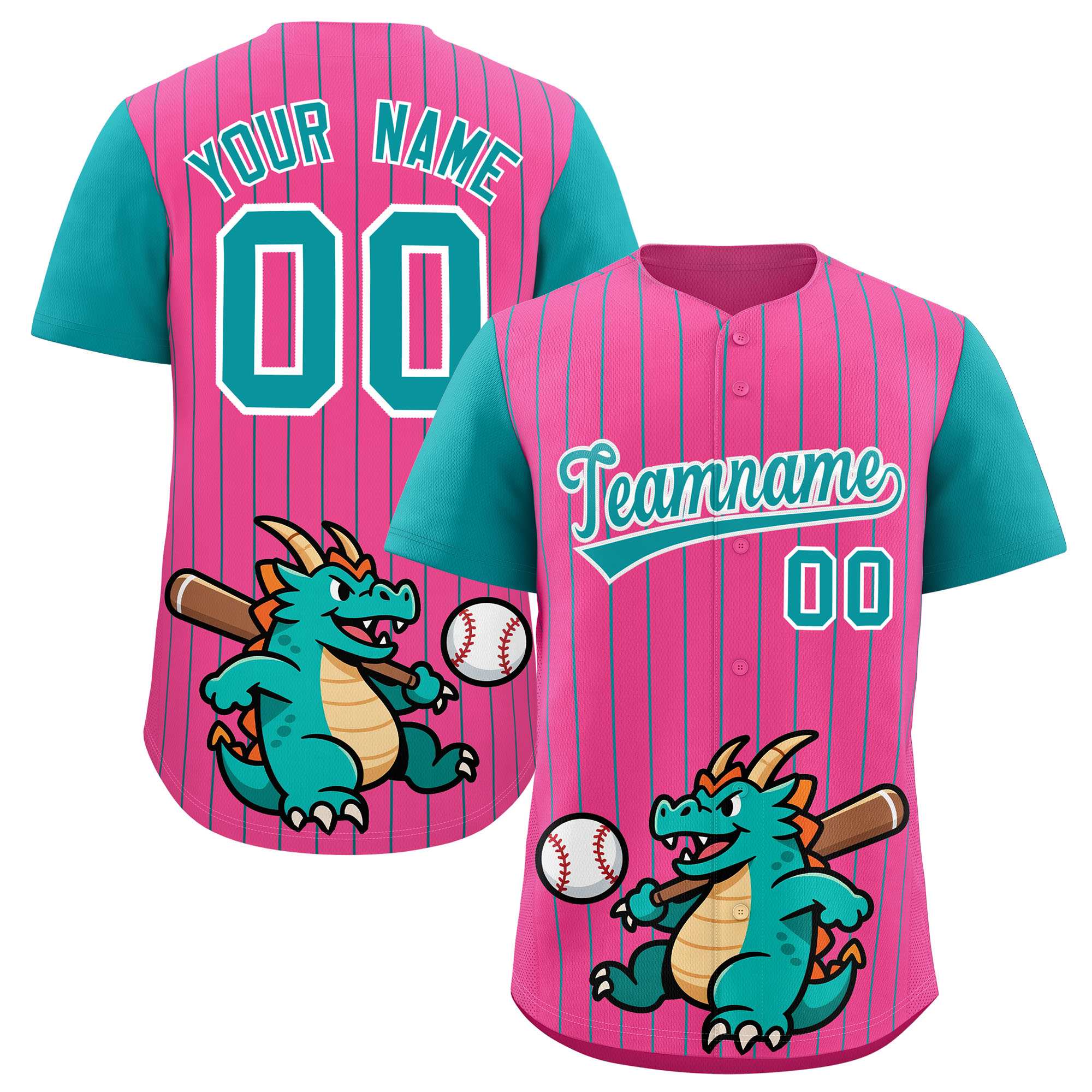 Authentisches Baseball-Trikot mit individuellem Streifen-Tiere-Graffiti-Muster, Raglanärmeln Authentisches Baseball-Trikot mit individuellem Streifen-Tiere-Graffiti-Muster, Raglanärmeln