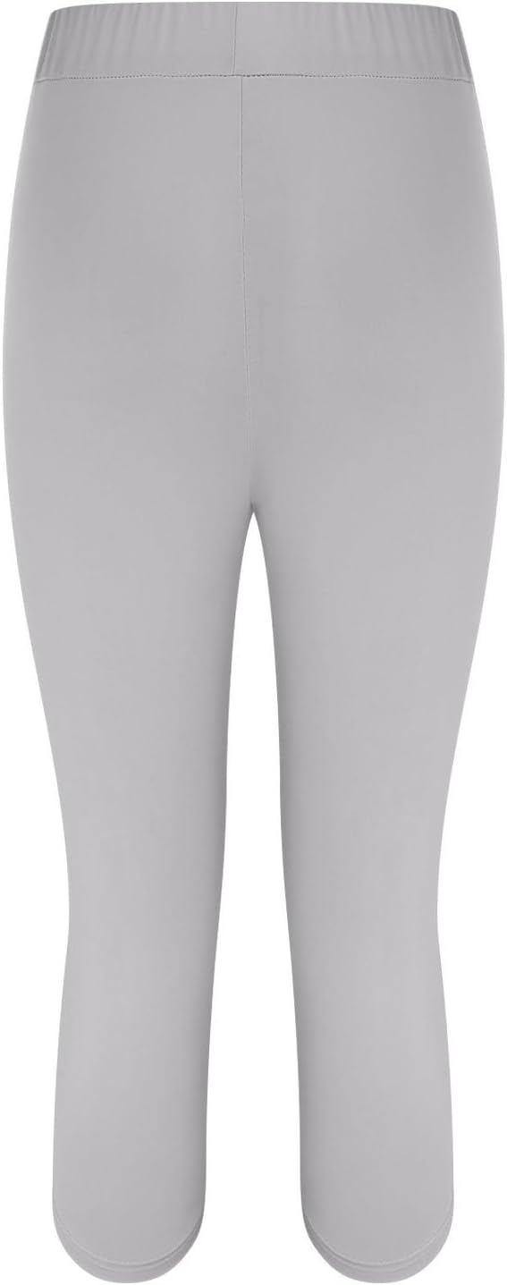 Capri Leggings for Women 3/4 Length High Waisted Yoga Pants Elastic Comfy Summer Travel Cropped Solid Capris