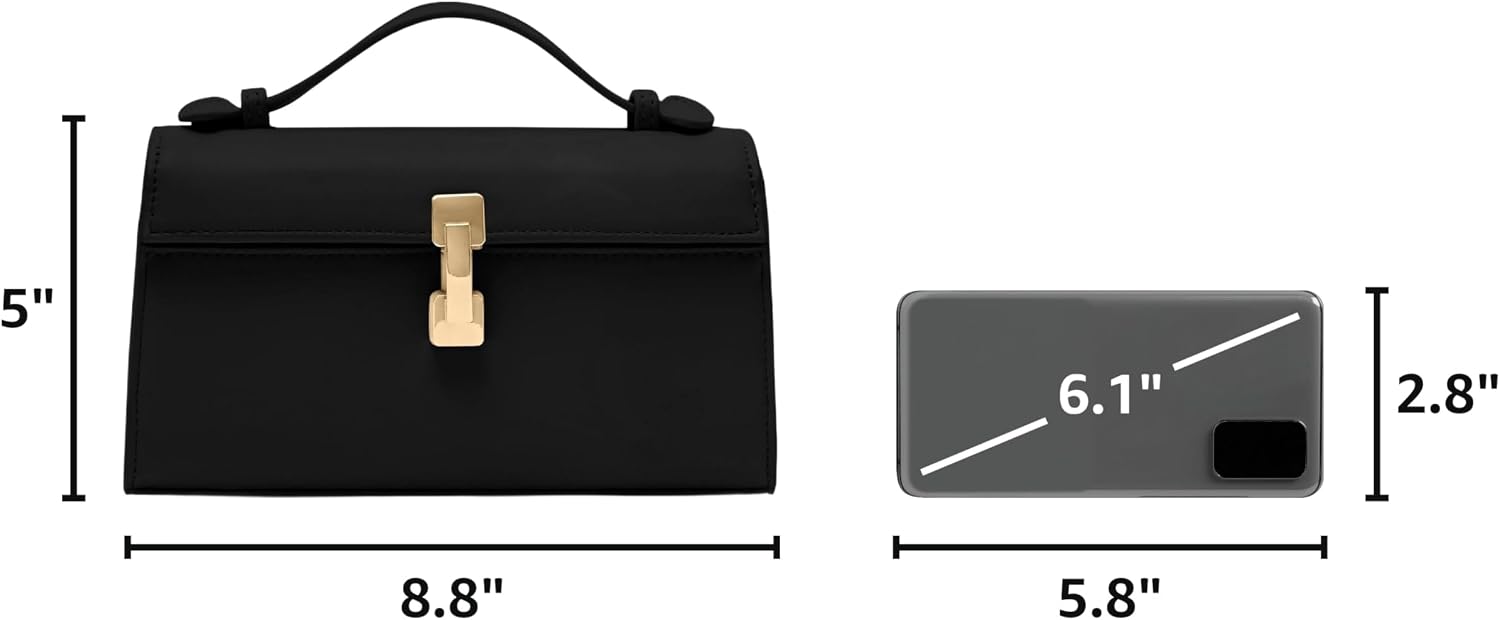 Women's Leather Top Handle Crossbody Purse with Gold Lock