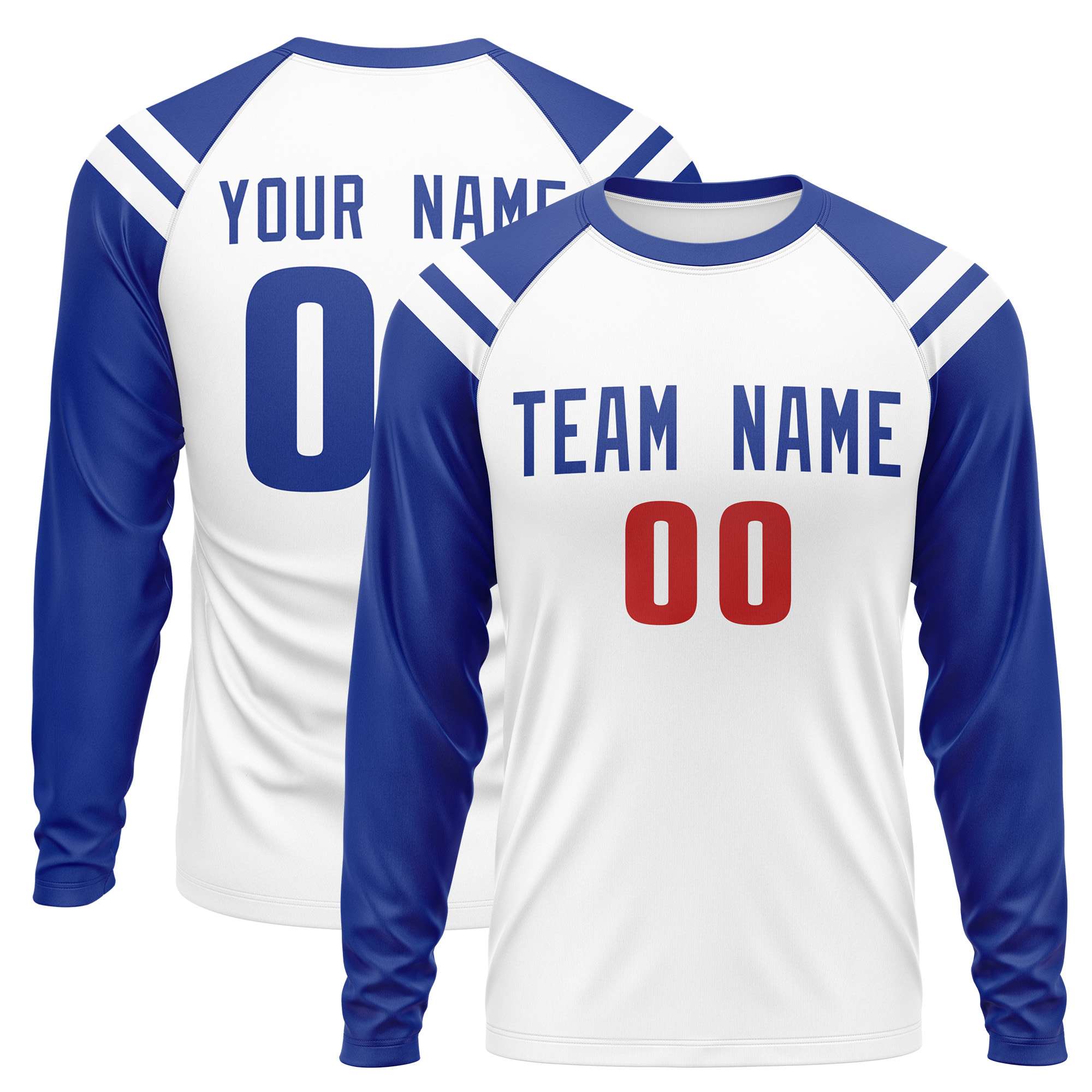 Personalisiertes Raglan-Langarm-Performance-T-Shirt mit individuellem Rundhalsausschnitt