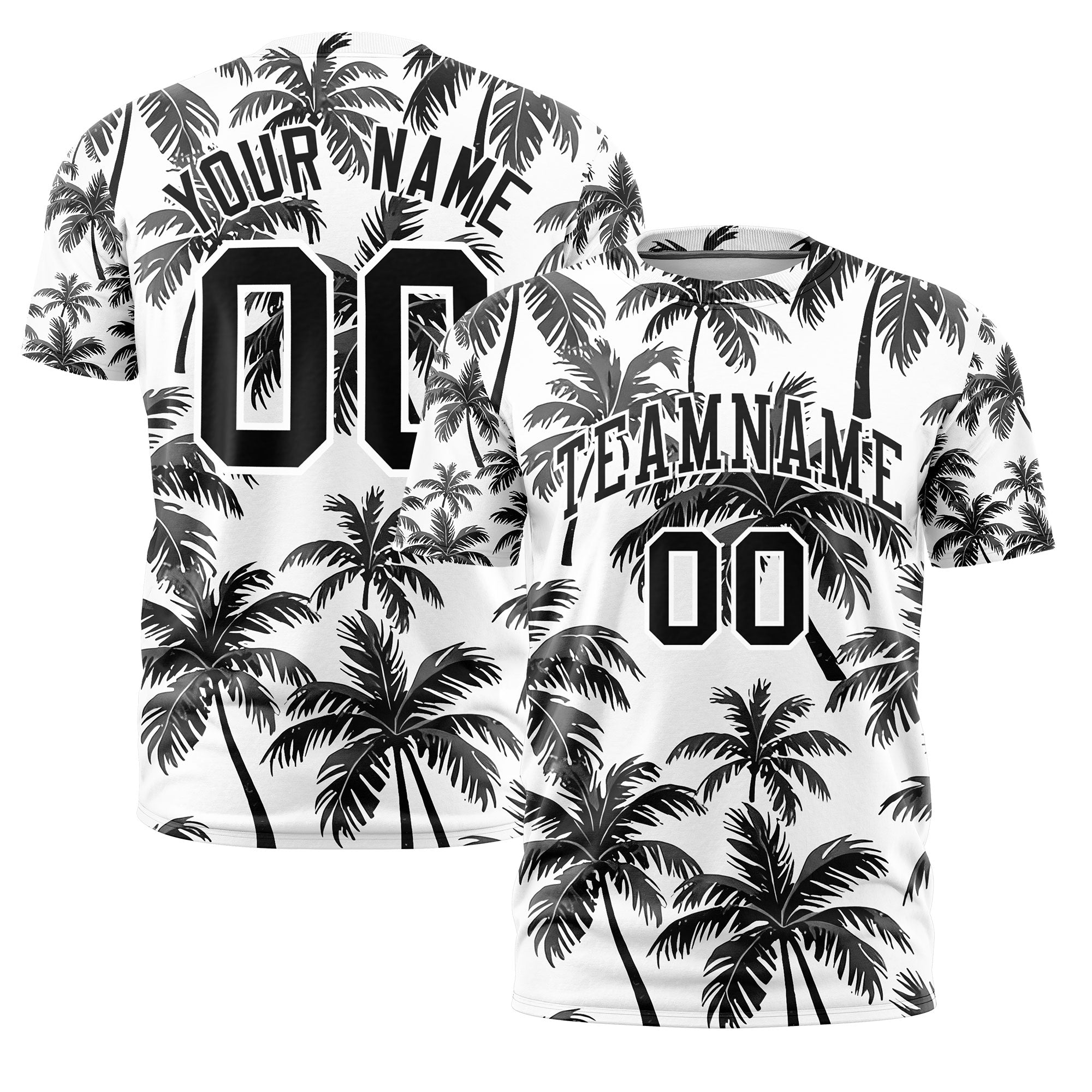 Benutzerdefiniertes T-Shirt im hawaiianischen Stil mit Graffiti-Muster