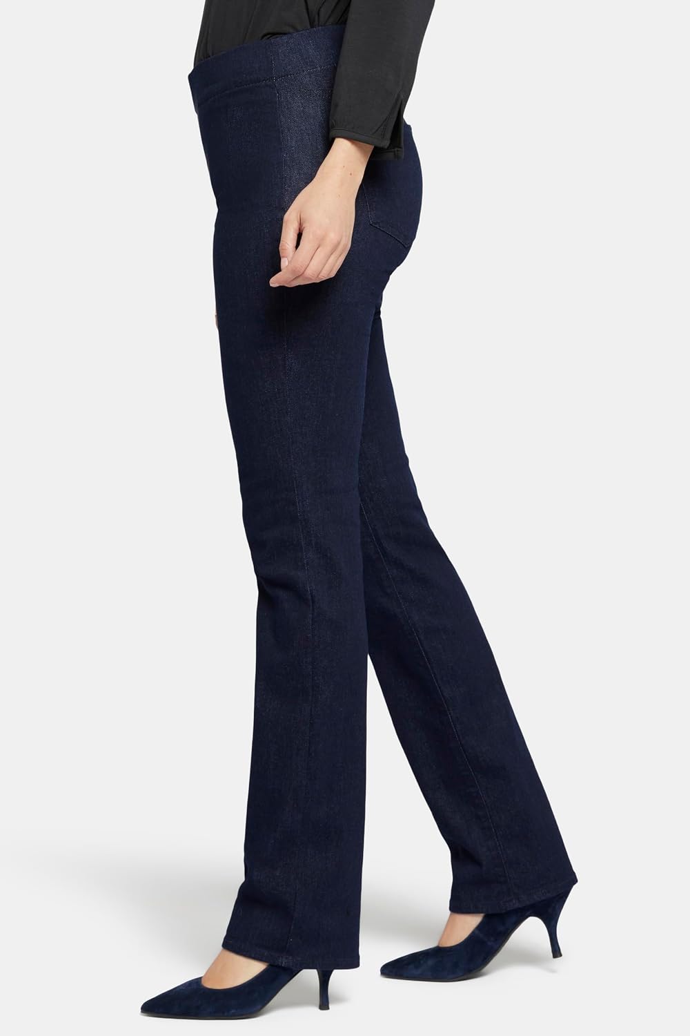 Women's Pull On Straight Leg Jeans Dark Wash Petite Women's Pull On Straight Leg Jeans Dark Wash Petite