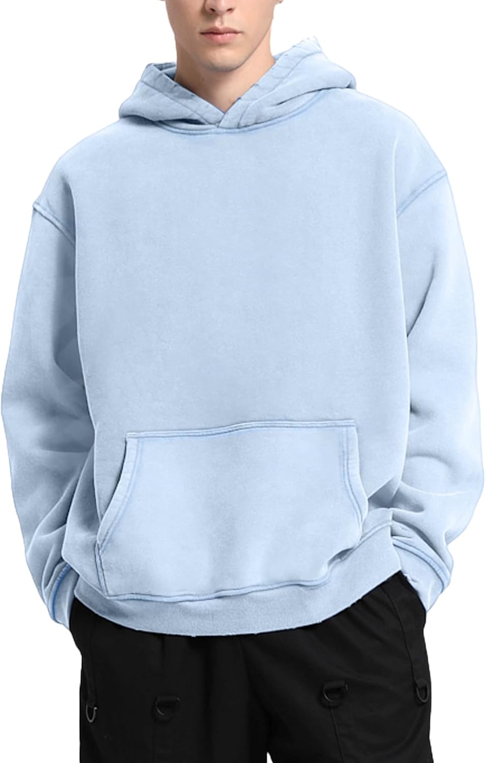 Womens Oversized Hoodie Acid Wash Vintage Sweatshirt Heavyweight Fleece Cotton Streetwear Trendy Sweatshirts