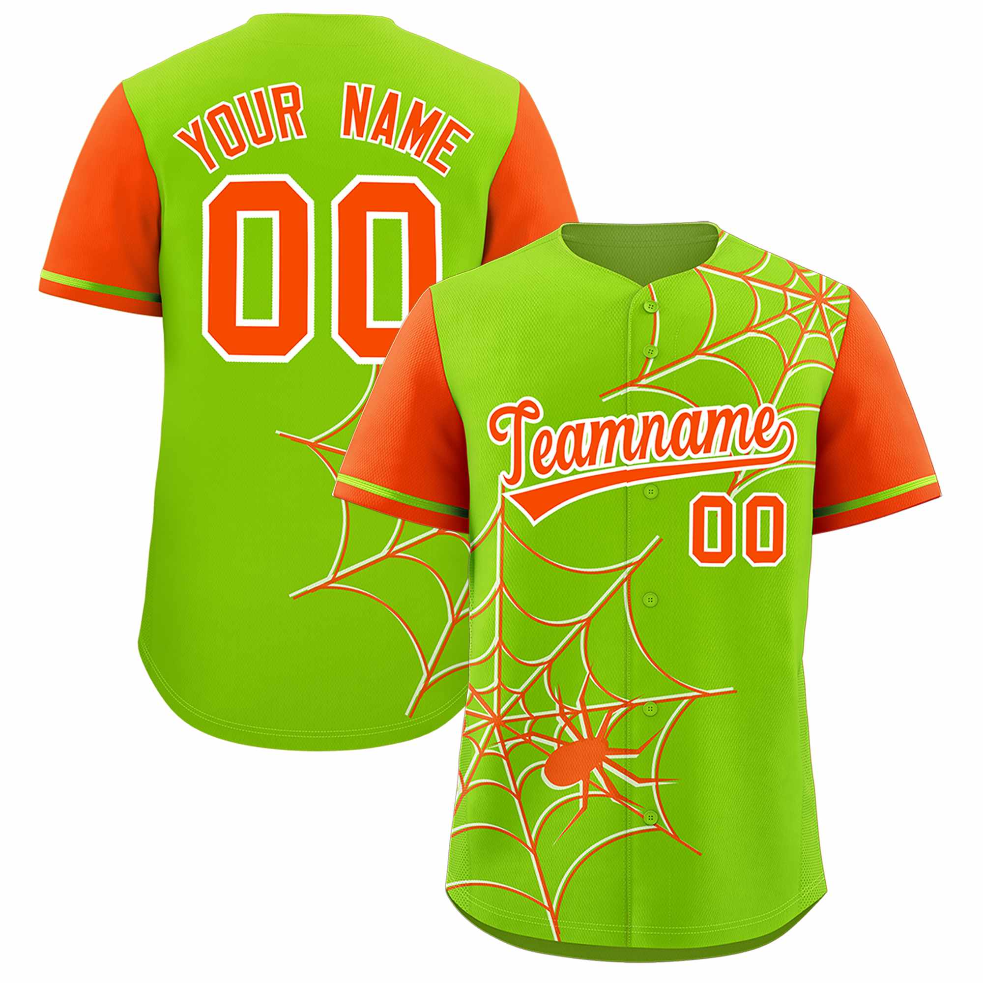 Benutzerdefiniertes Spinnennetz-Muster, Raglanärmel, authentisches Baseball-Trikot