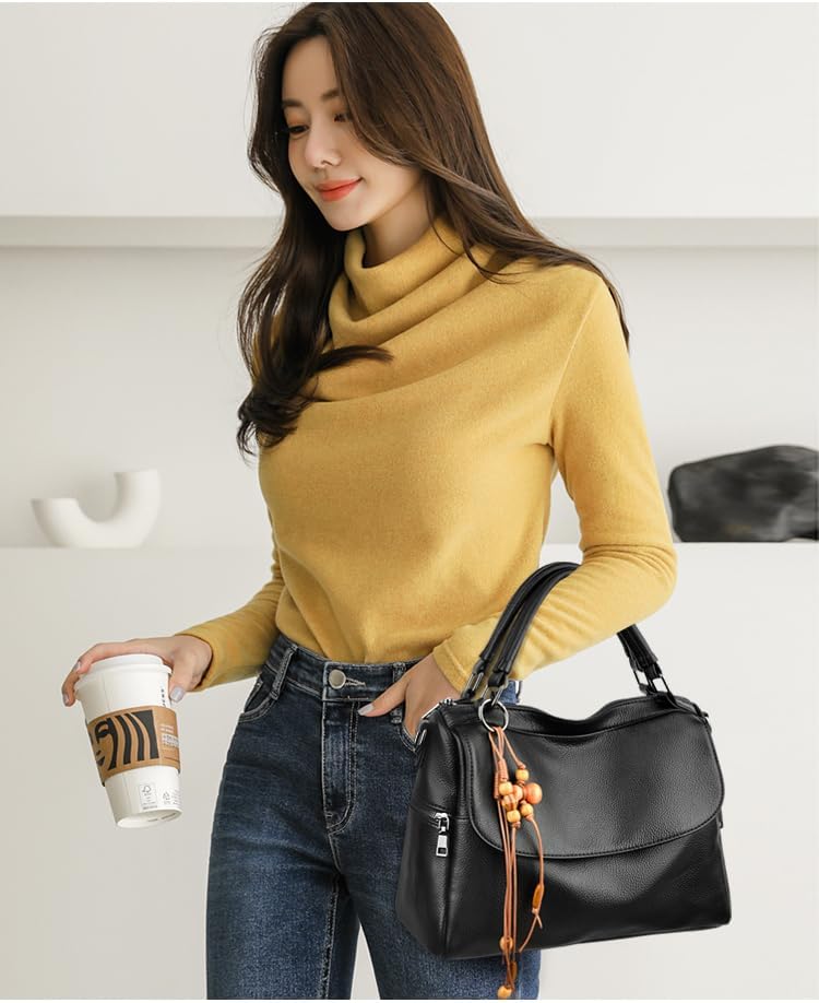 Women's Soft Pebbled Leather Flap Satchel Bag Wine Red Women's Soft Pebbled Leather Flap Satchel Bag Wine Red