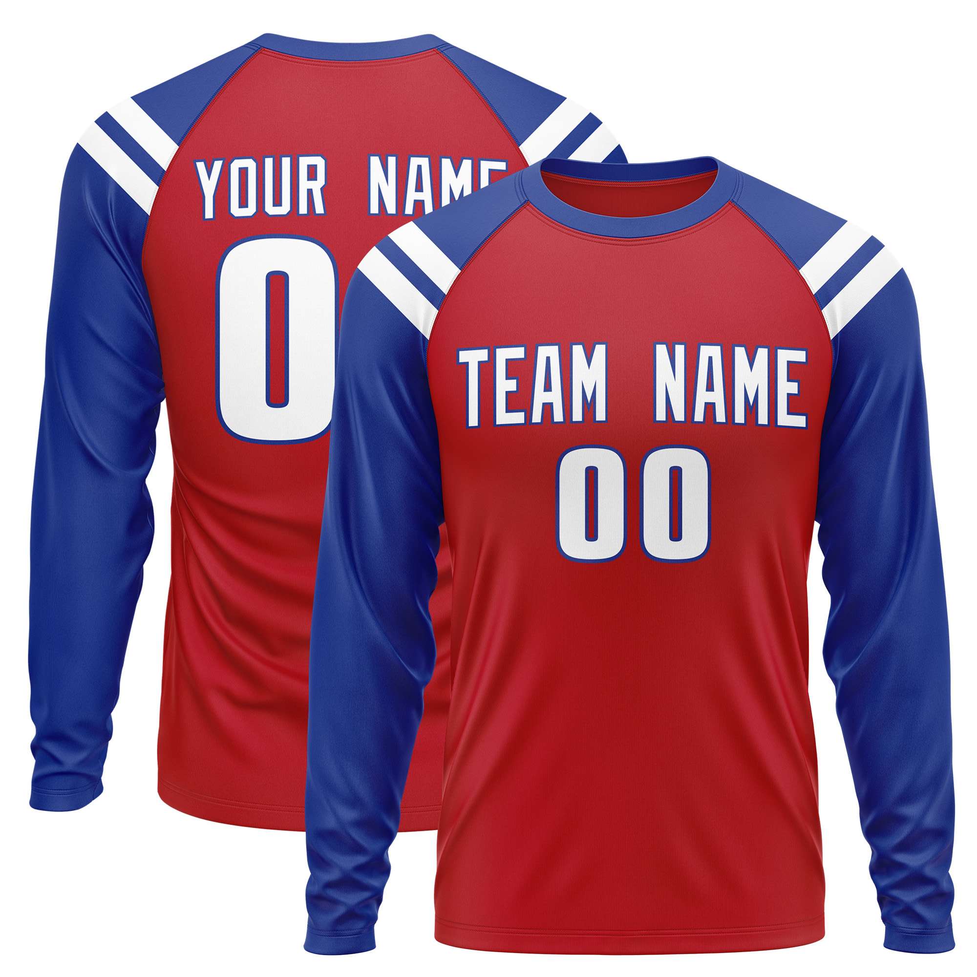 Personalisiertes Raglan-Langarm-Performance-T-Shirt mit individuellem Rundhalsausschnitt