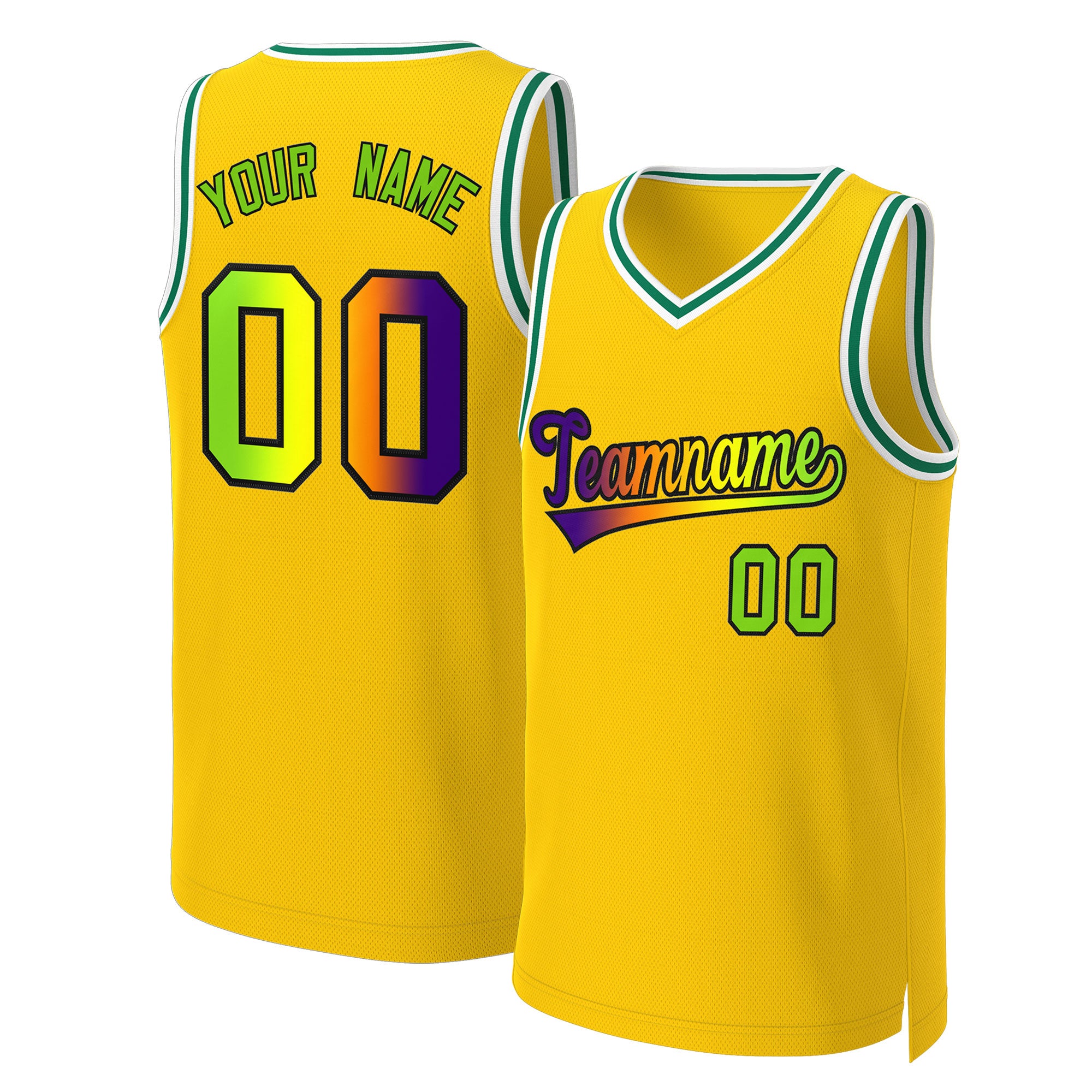 Benutzerdefiniertes Basketballtrikot mit klassischem Farbverlauf und modischen Oberteilen