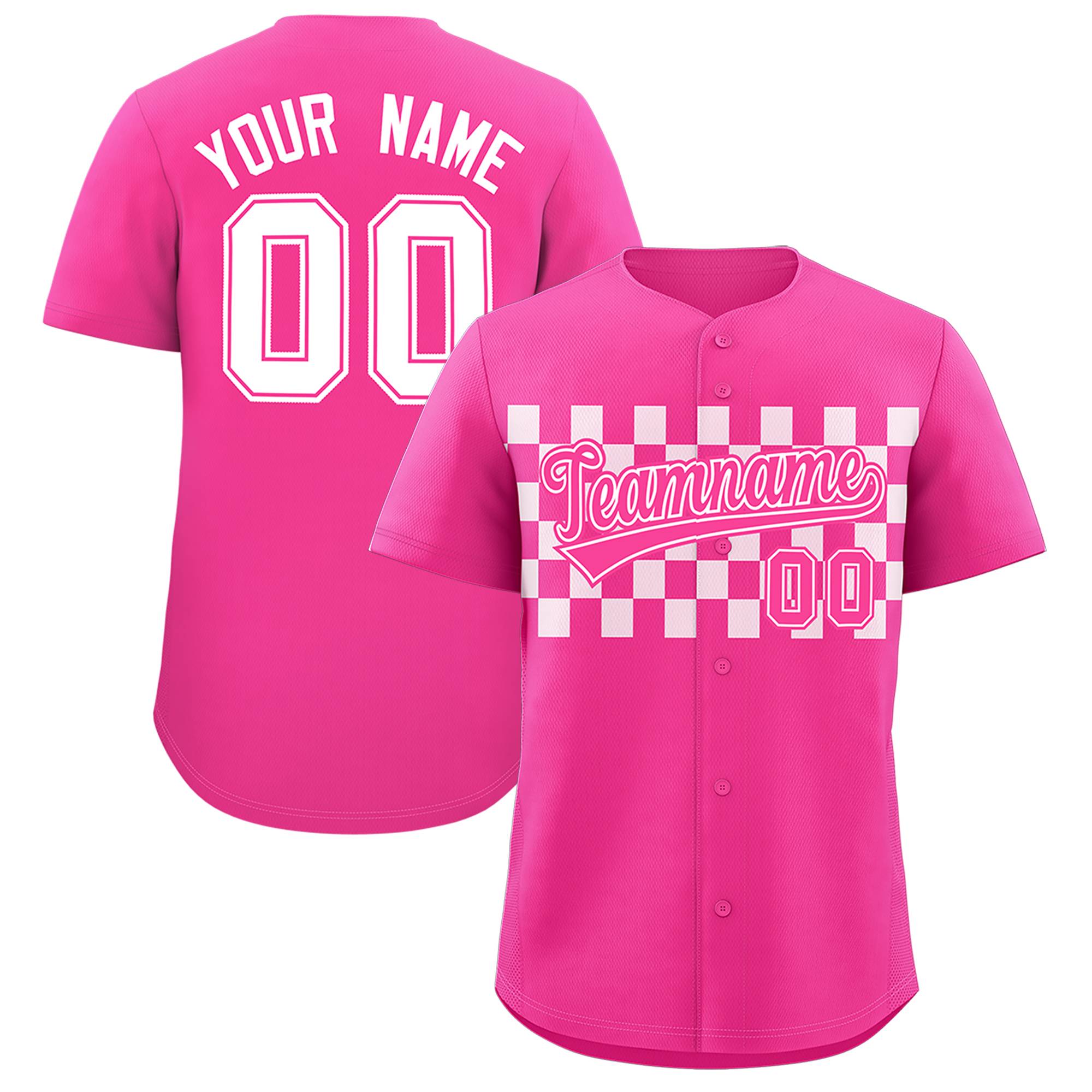 Individuell personalisiertes authentisches Baseball-Trikot mit kariertem Modedesign Individuell personalisiertes authentisches Baseball-Trikot mit kariertem Modedesign