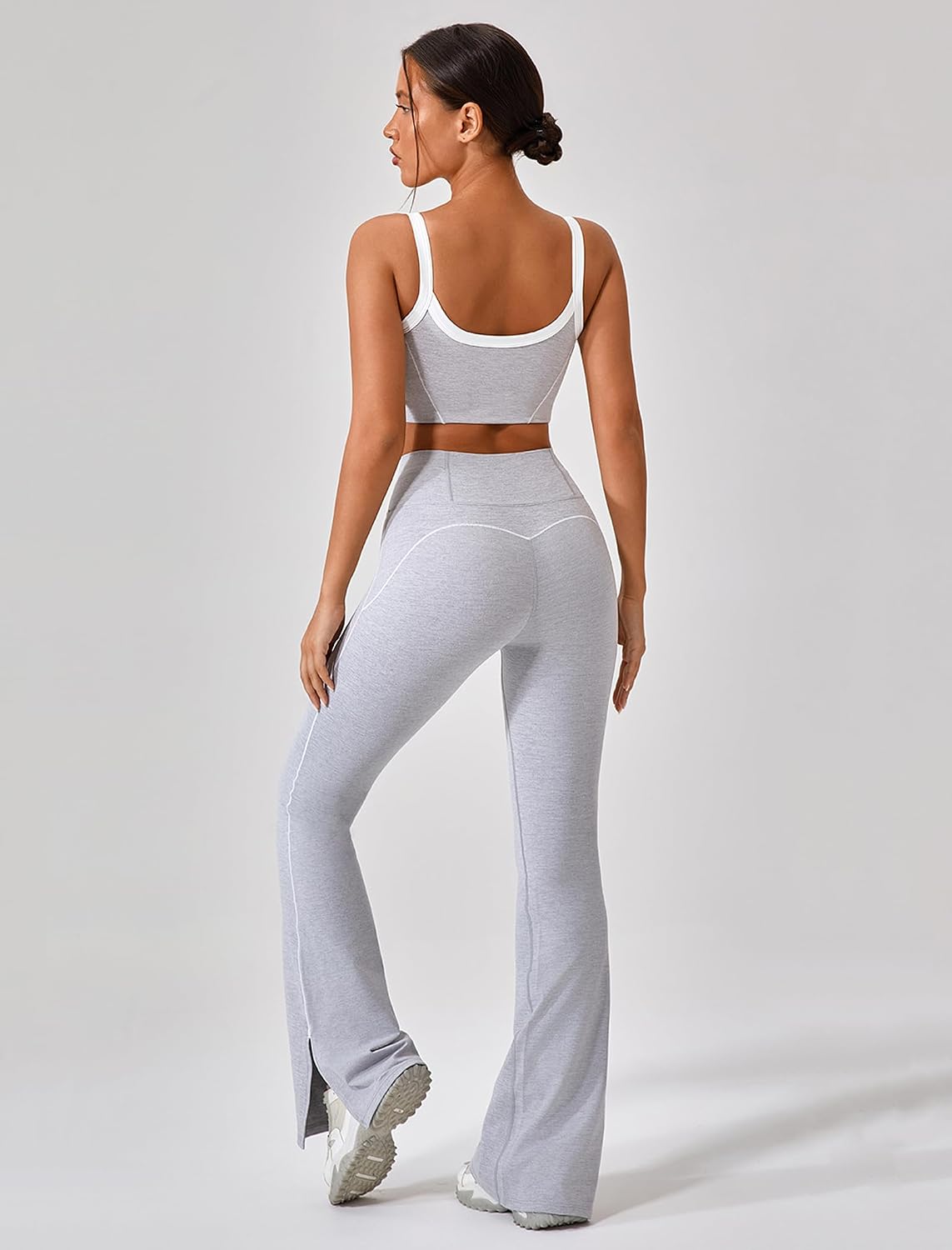 Women's Contrast Trim Sports Bra and Leggings Set